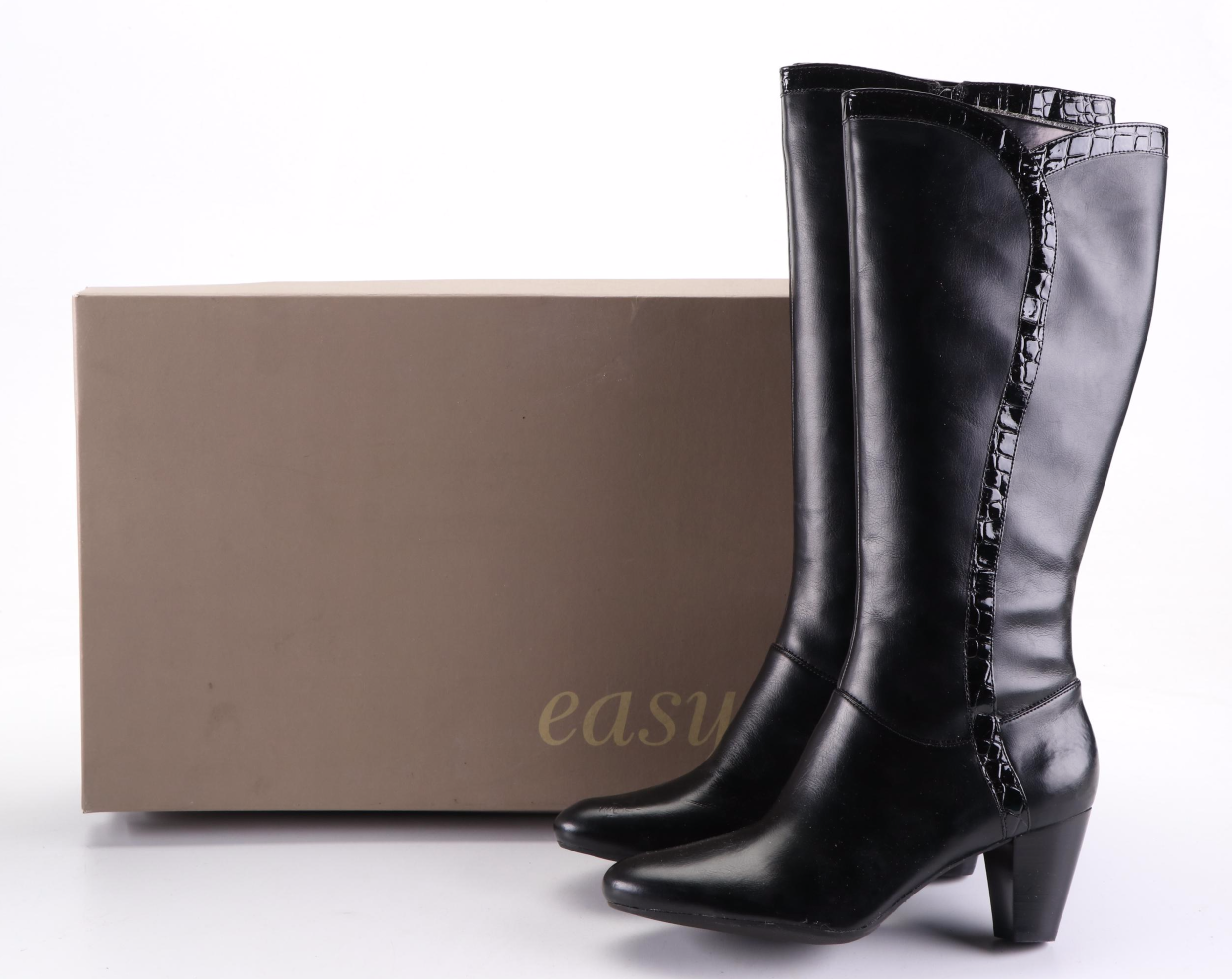 White Mountain Suede Ankle Boots and Easy Spirit Leather Boots with Boxes