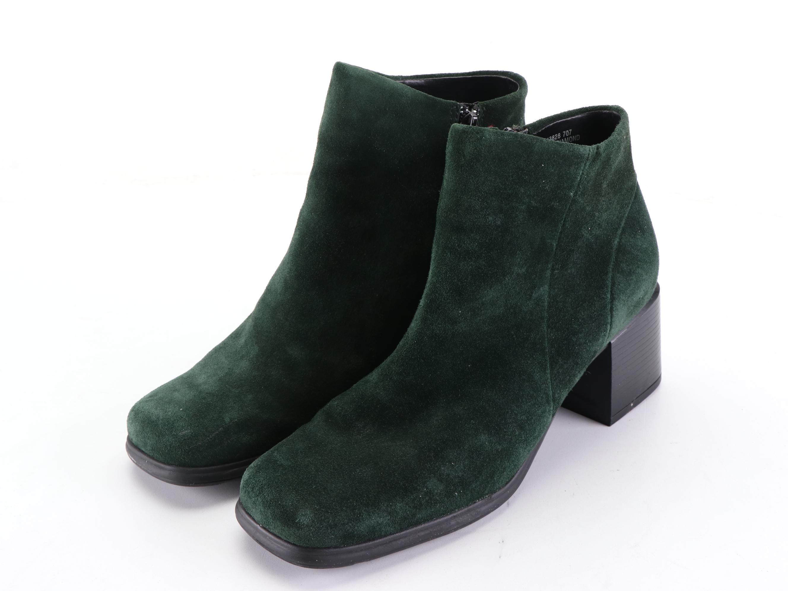 White Mountain Suede Ankle Boots and Easy Spirit Leather Boots with Boxes