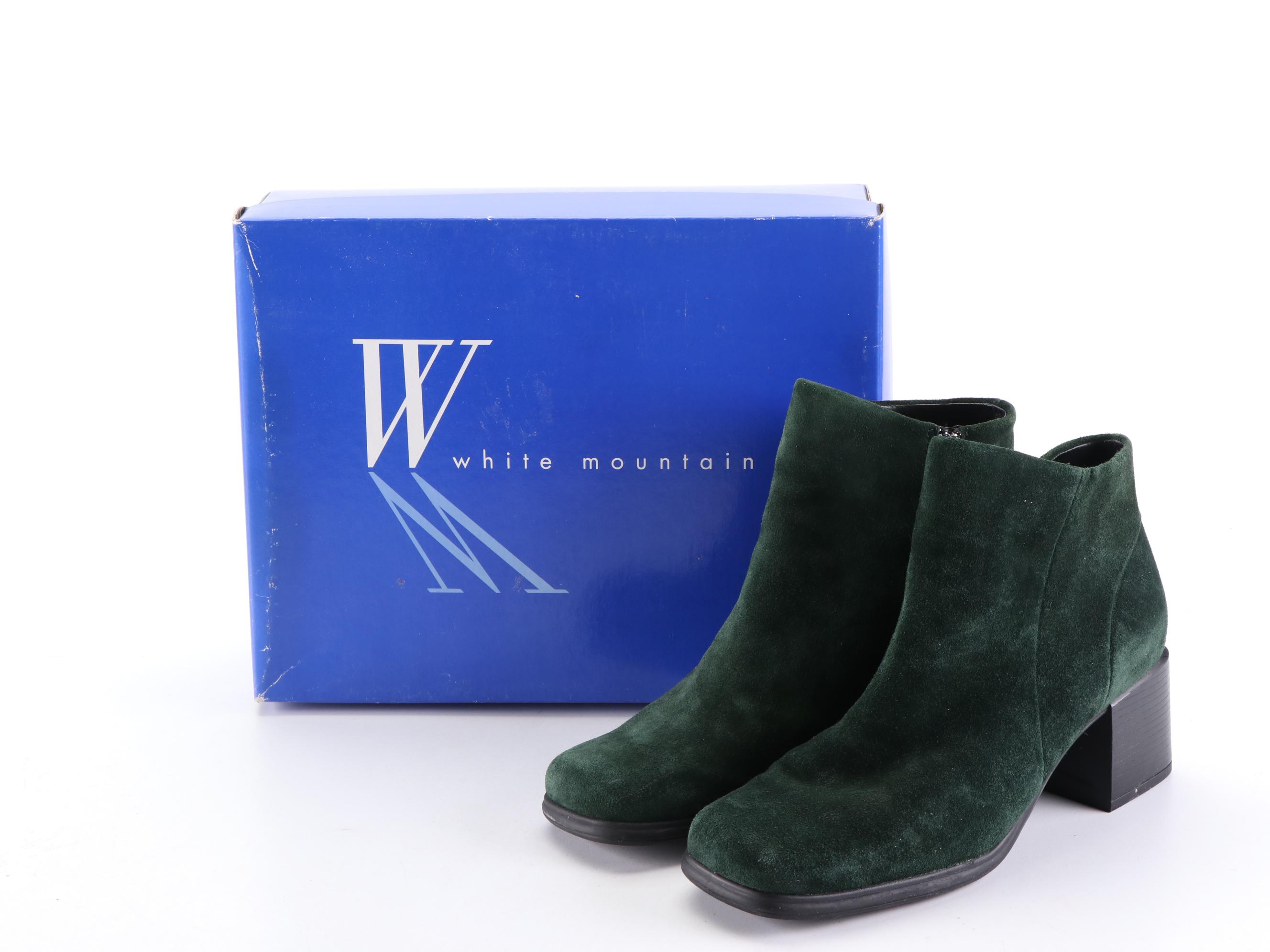 White Mountain Suede Ankle Boots and Easy Spirit Leather Boots with Boxes
