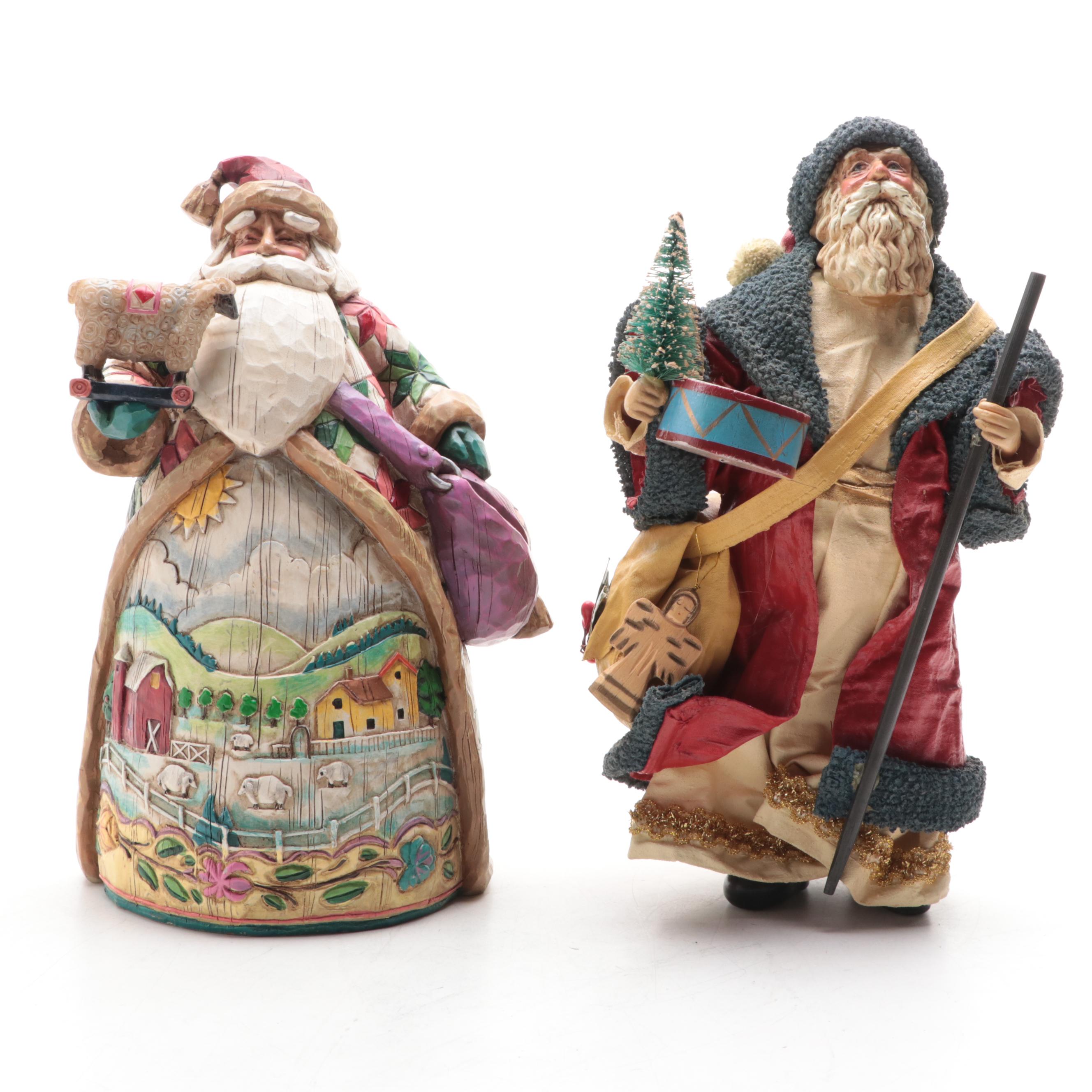Jim Shore "O'er the Fields We Go" and Other Santa Figurines