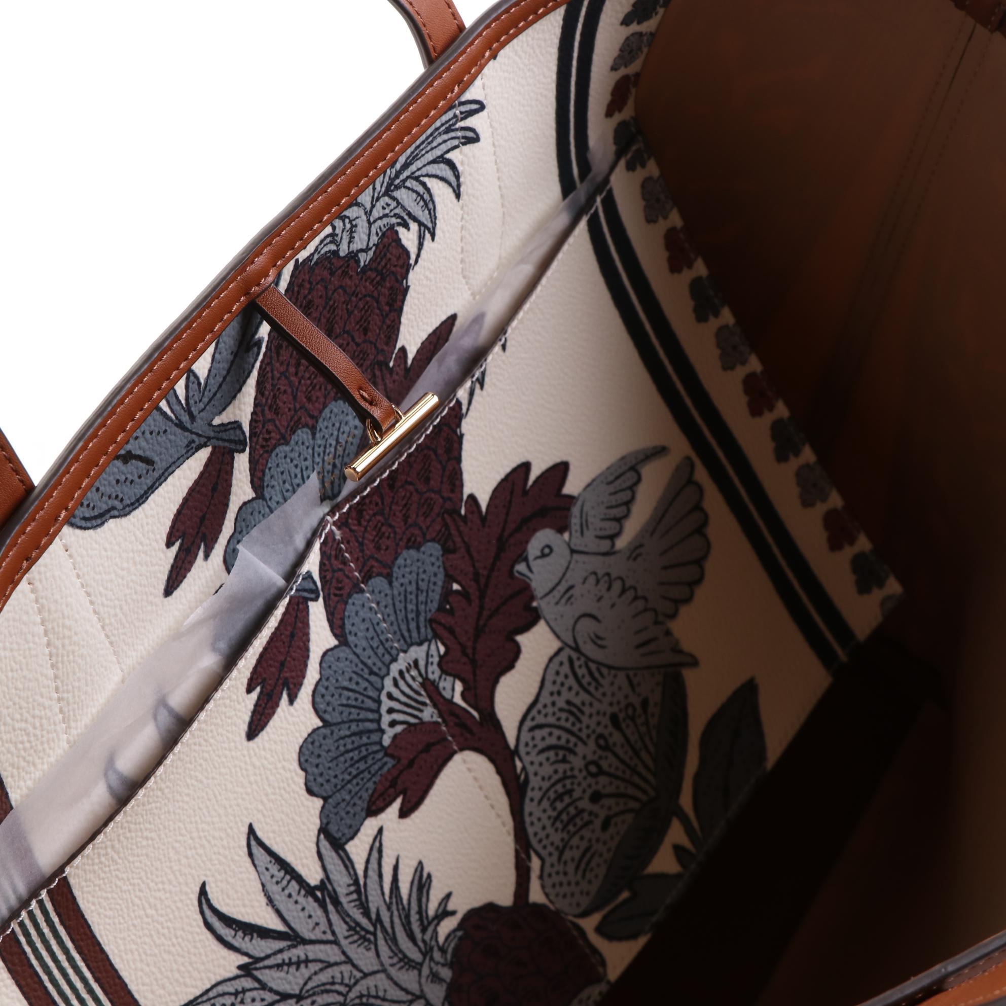 Tory Burch Kerrington Tote in Purple Wonderland Print Coated Canvas