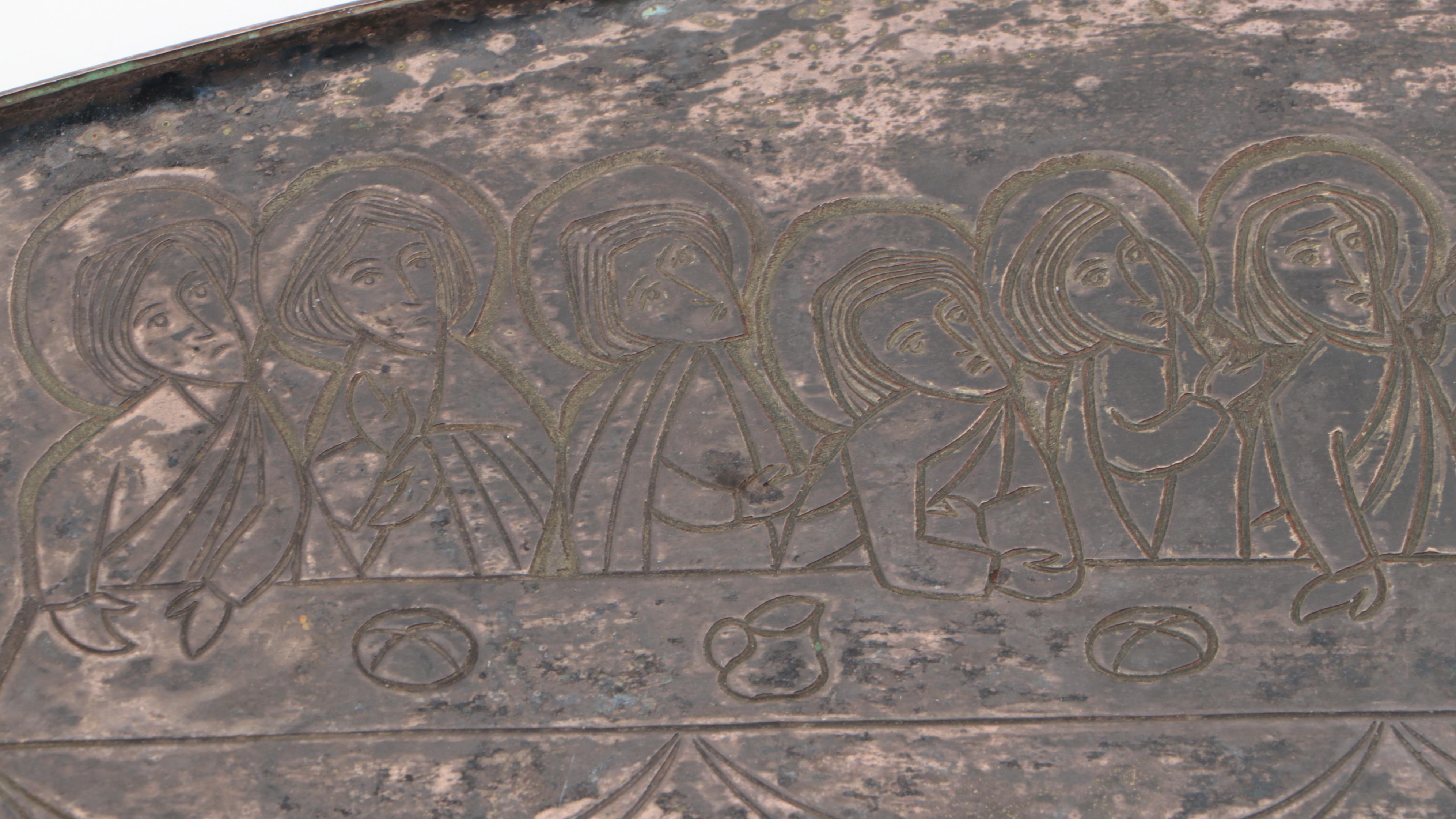 Etched Metal Plaque After "The Last Supper", More Religious Wall Decor