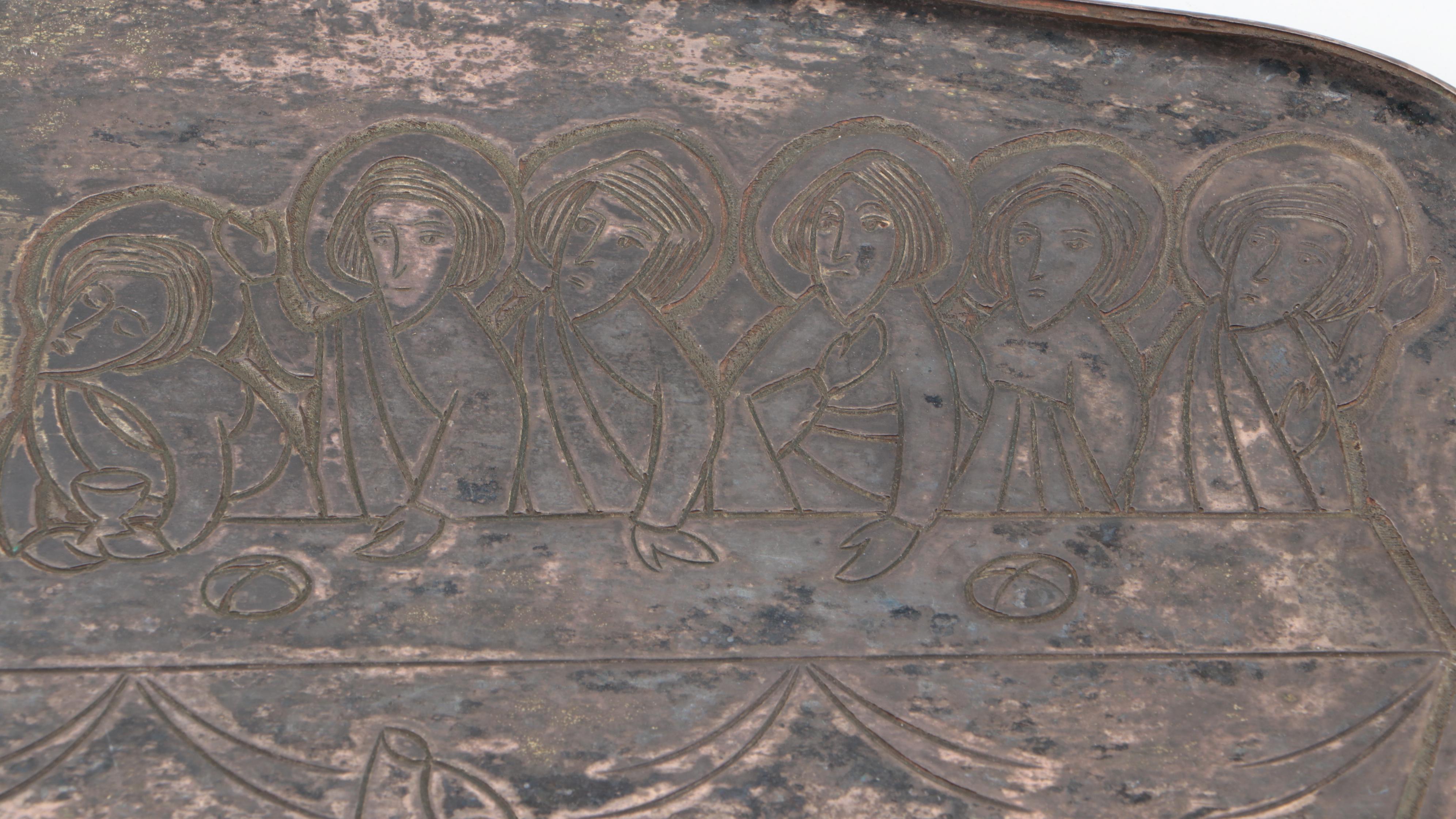 Etched Metal Plaque After "The Last Supper", More Religious Wall Decor