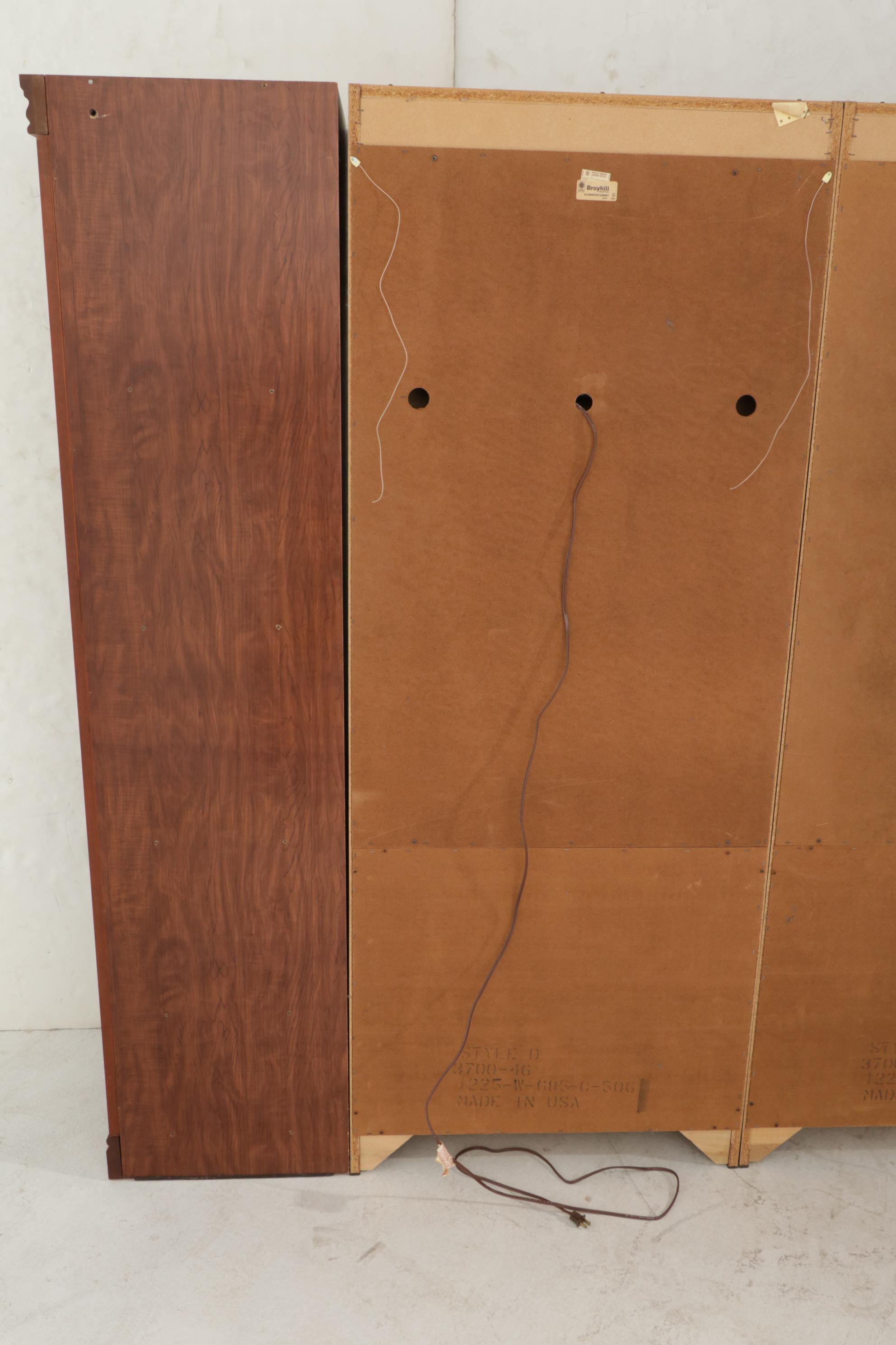 Broyhill Cherry-Finished Five-Piece Modular Bookcase Wall Unit