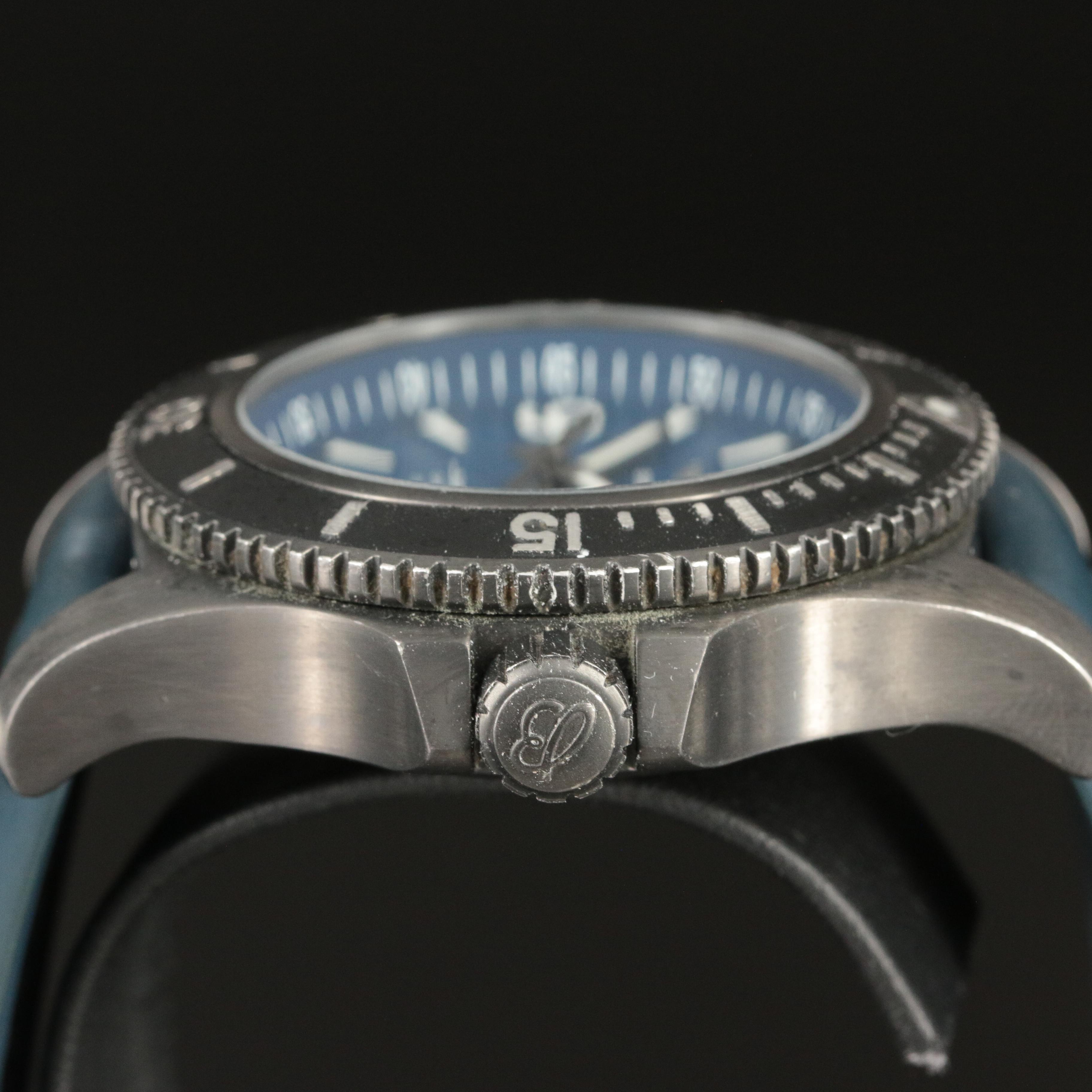 Breitling SuperOcean 46 Black Steel 2000M Blue Automatic Watch