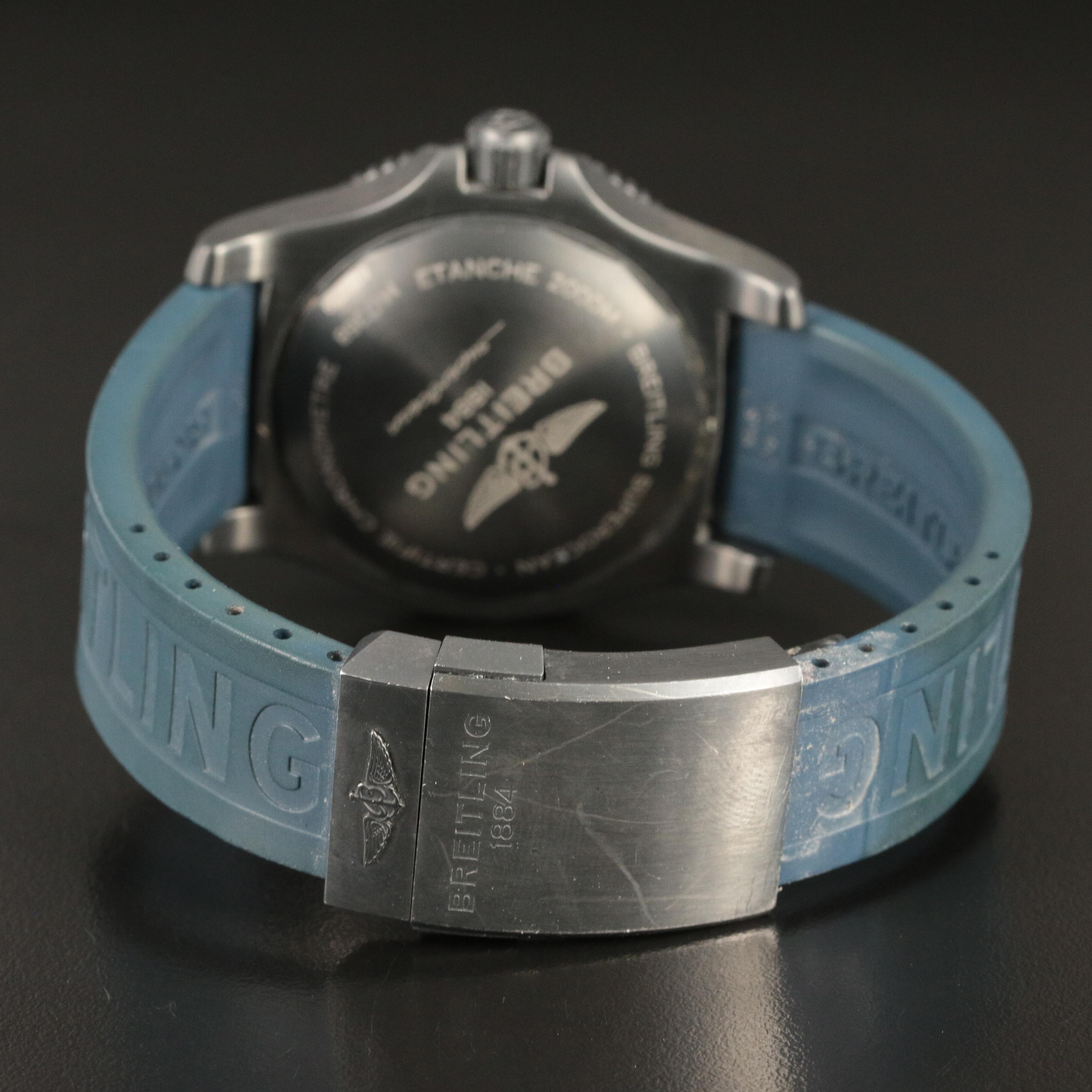 Breitling SuperOcean 46 Black Steel 2000M Blue Automatic Watch