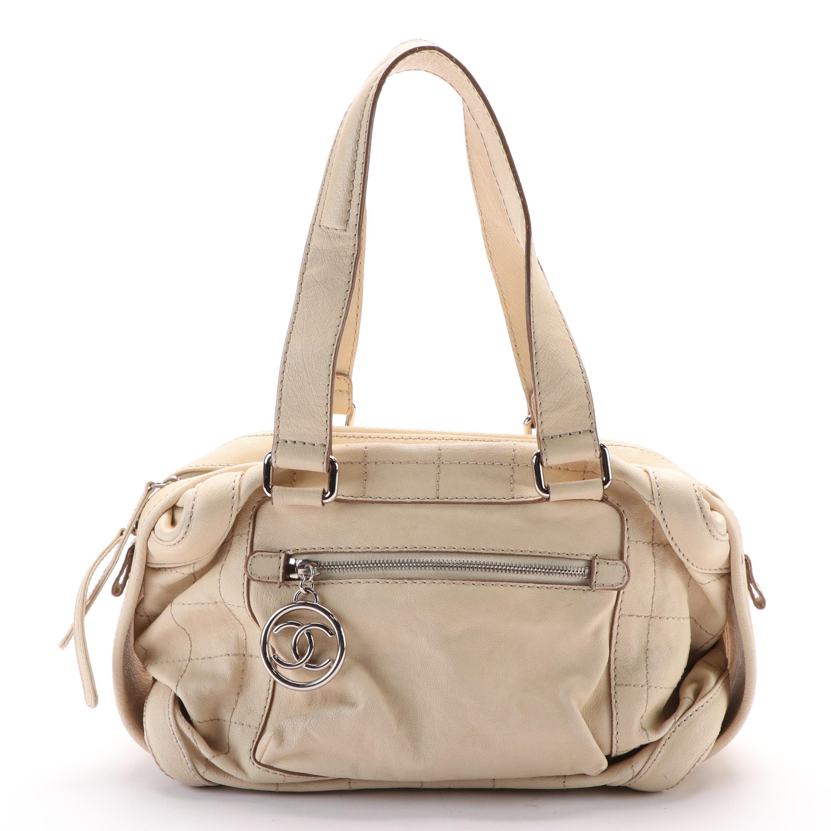 Chanel Vintage Essential Quilted Bowler Bag in Leather