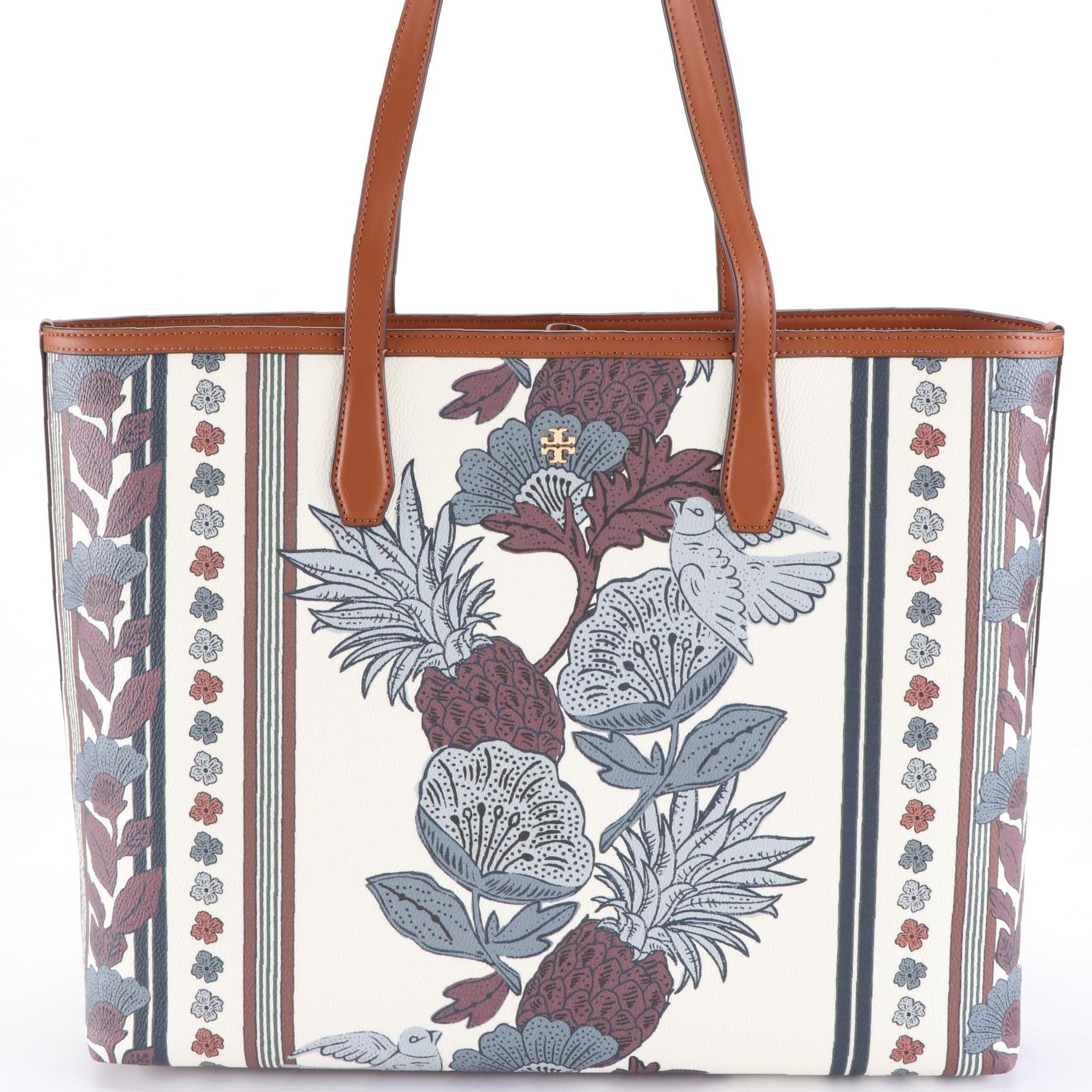 Tory Burch Kerrington Tote in Purple Wonderland Print Coated Canvas