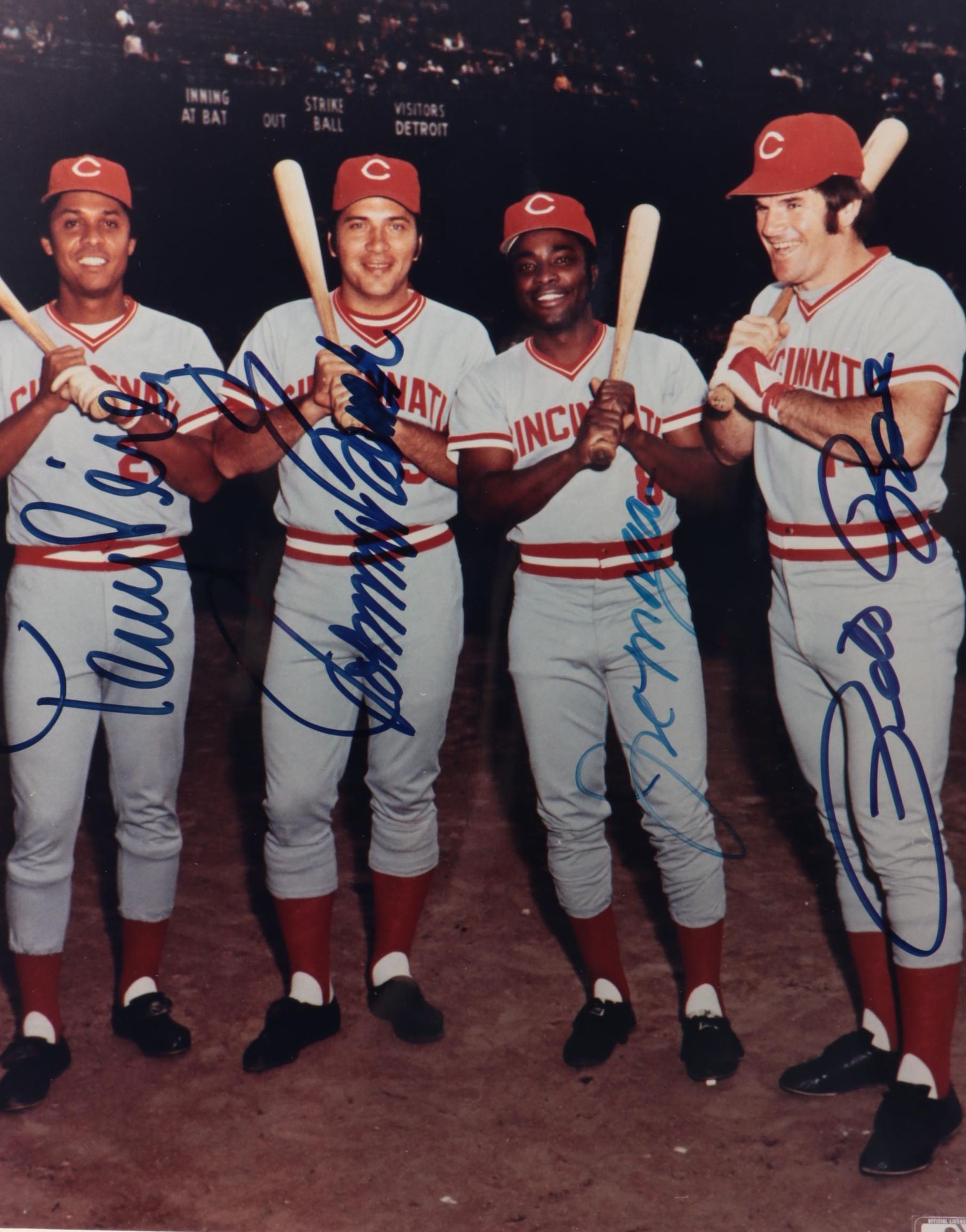 Johnny Bench, Joe Morgan, Tony Pérez, and Pete Rose Signed Matted Display