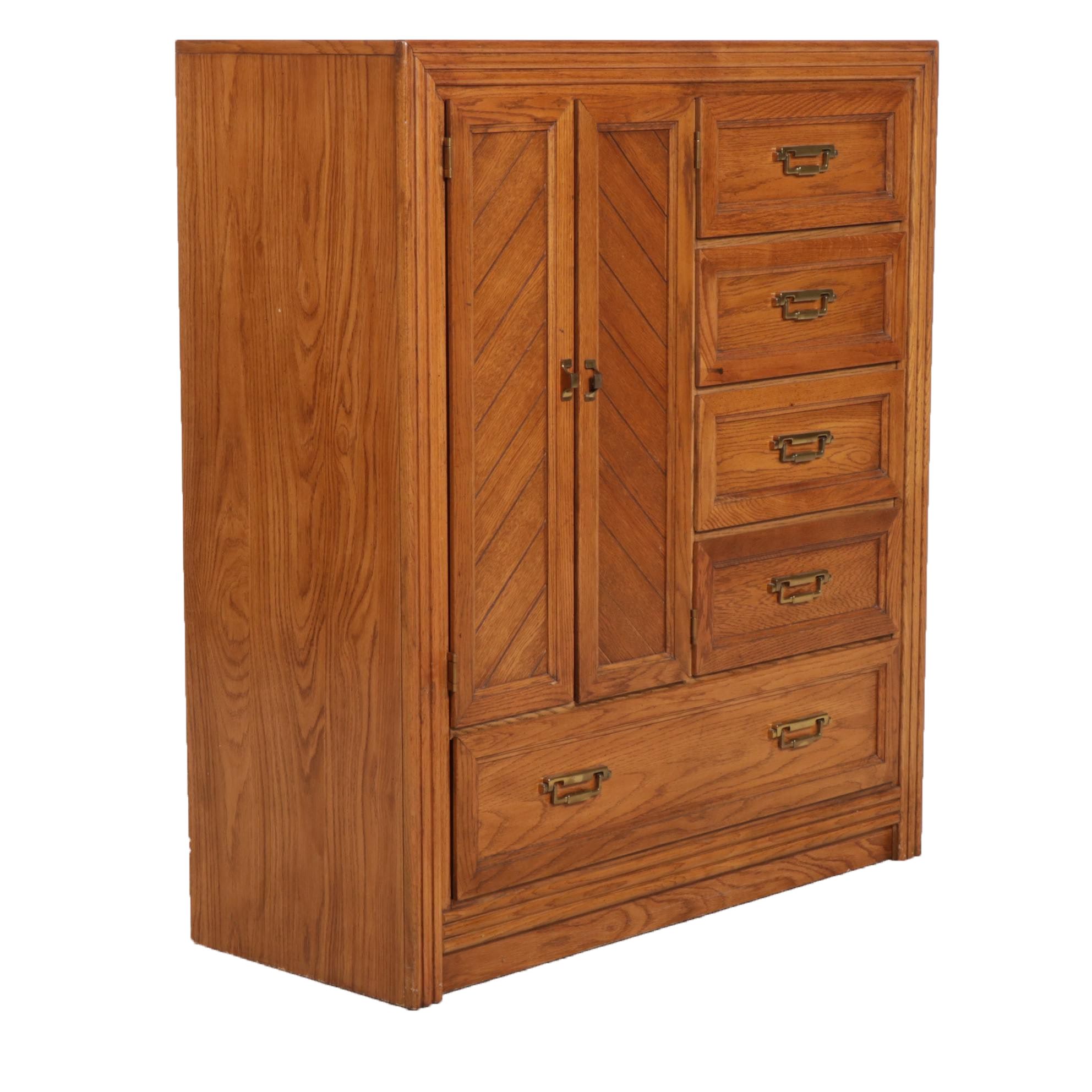 Broyhill Furniture Lenoir House Oak Finish Wardrobe