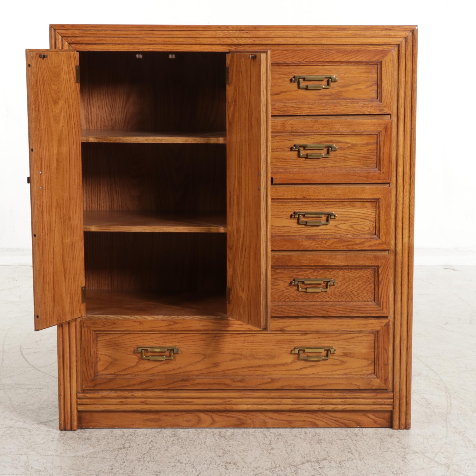 Broyhill Furniture Lenoir House Oak Finish Wardrobe