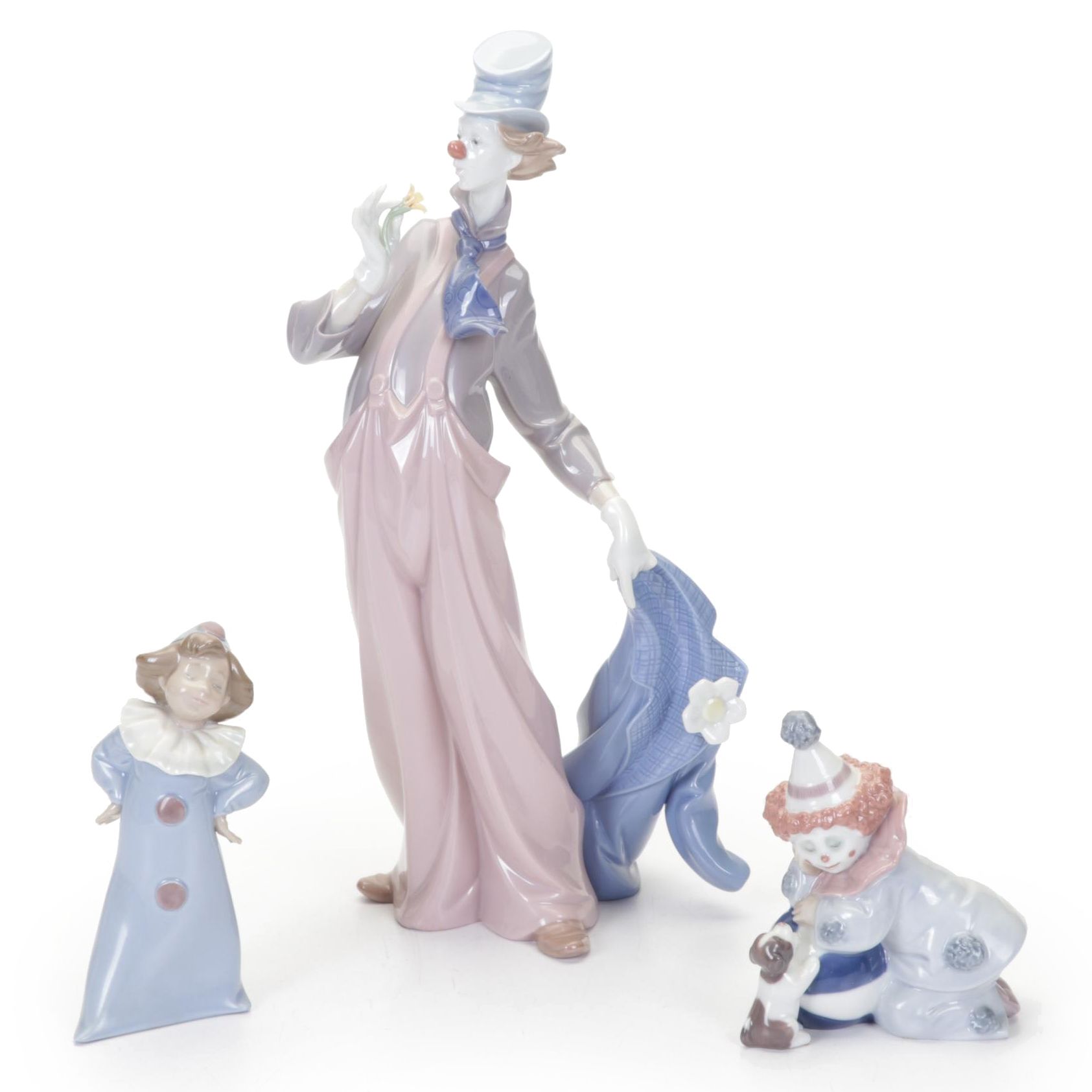 Lladró "A Mile of Style" and Other Porcelain Clown Figurines