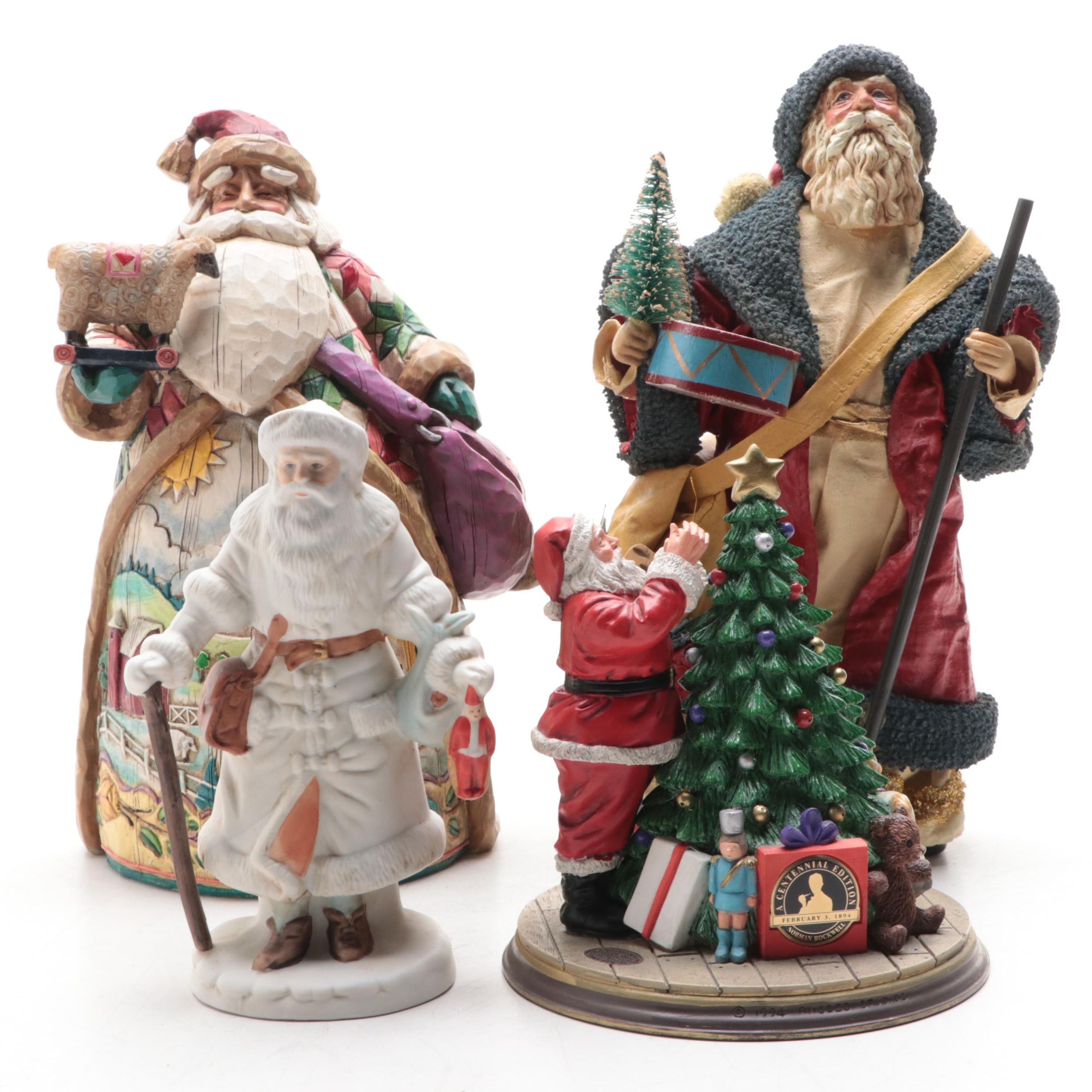 Jim Shore "O'er the Fields We Go" and Other Santa Figurines