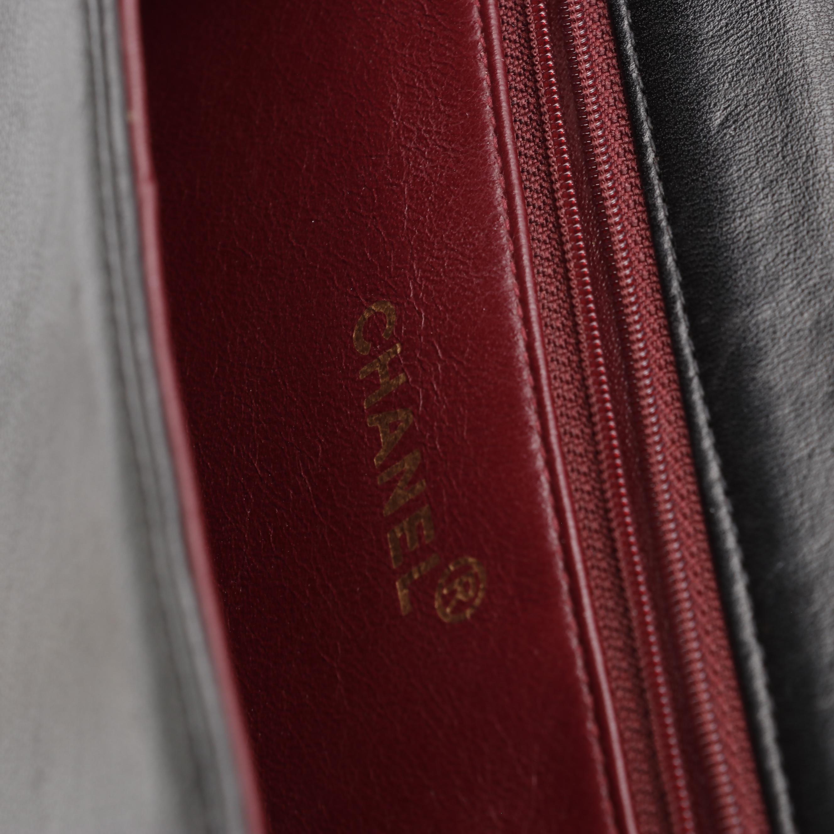 Chanel Vintage Quilted Lambskin Full Flap Bag with Chain Strap