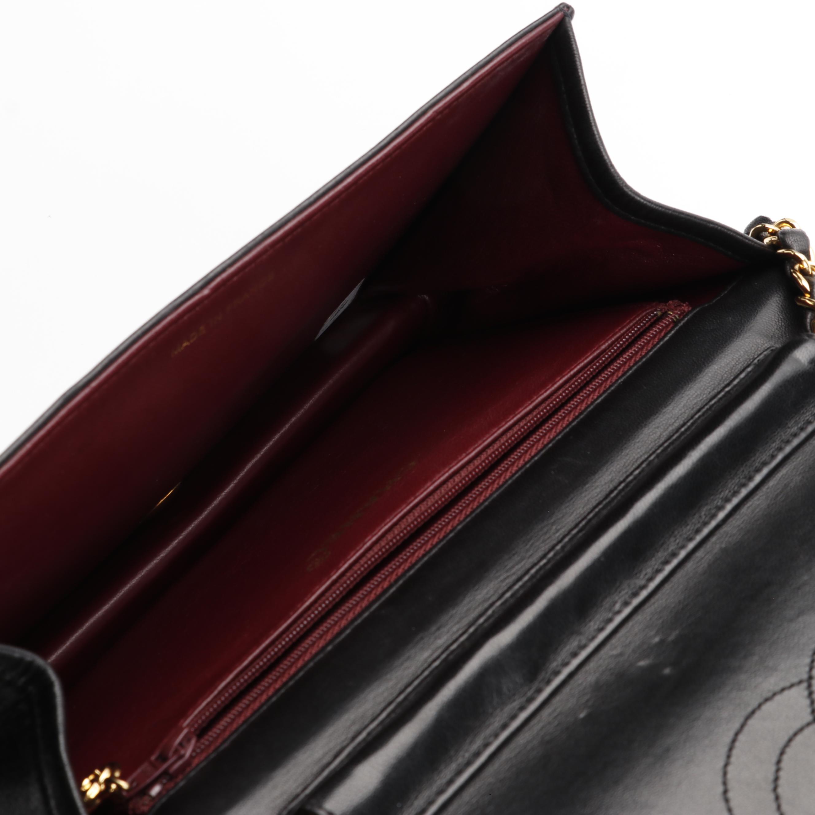 Chanel Vintage Quilted Lambskin Full Flap Bag with Chain Strap