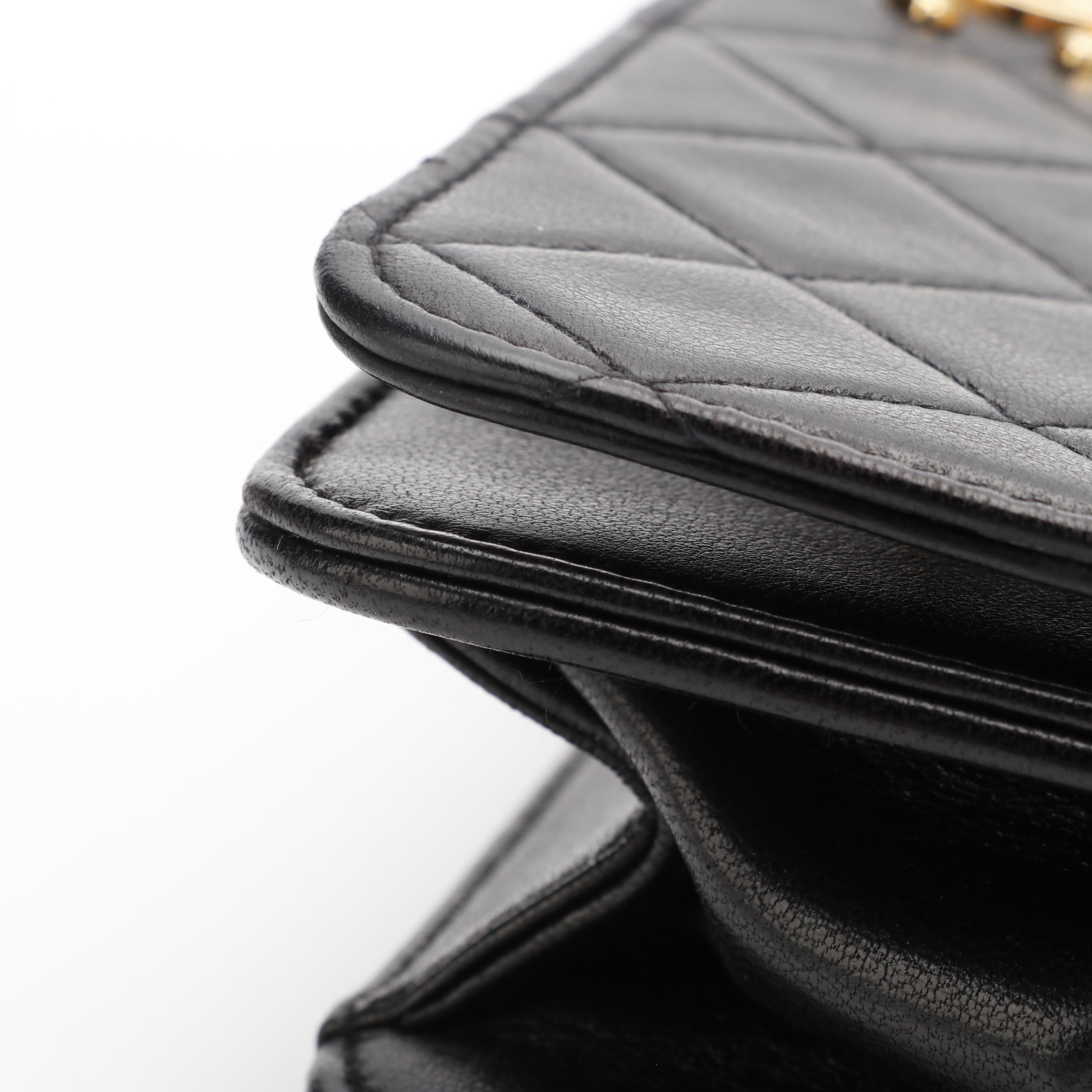 Chanel Vintage Quilted Lambskin Full Flap Bag with Chain Strap