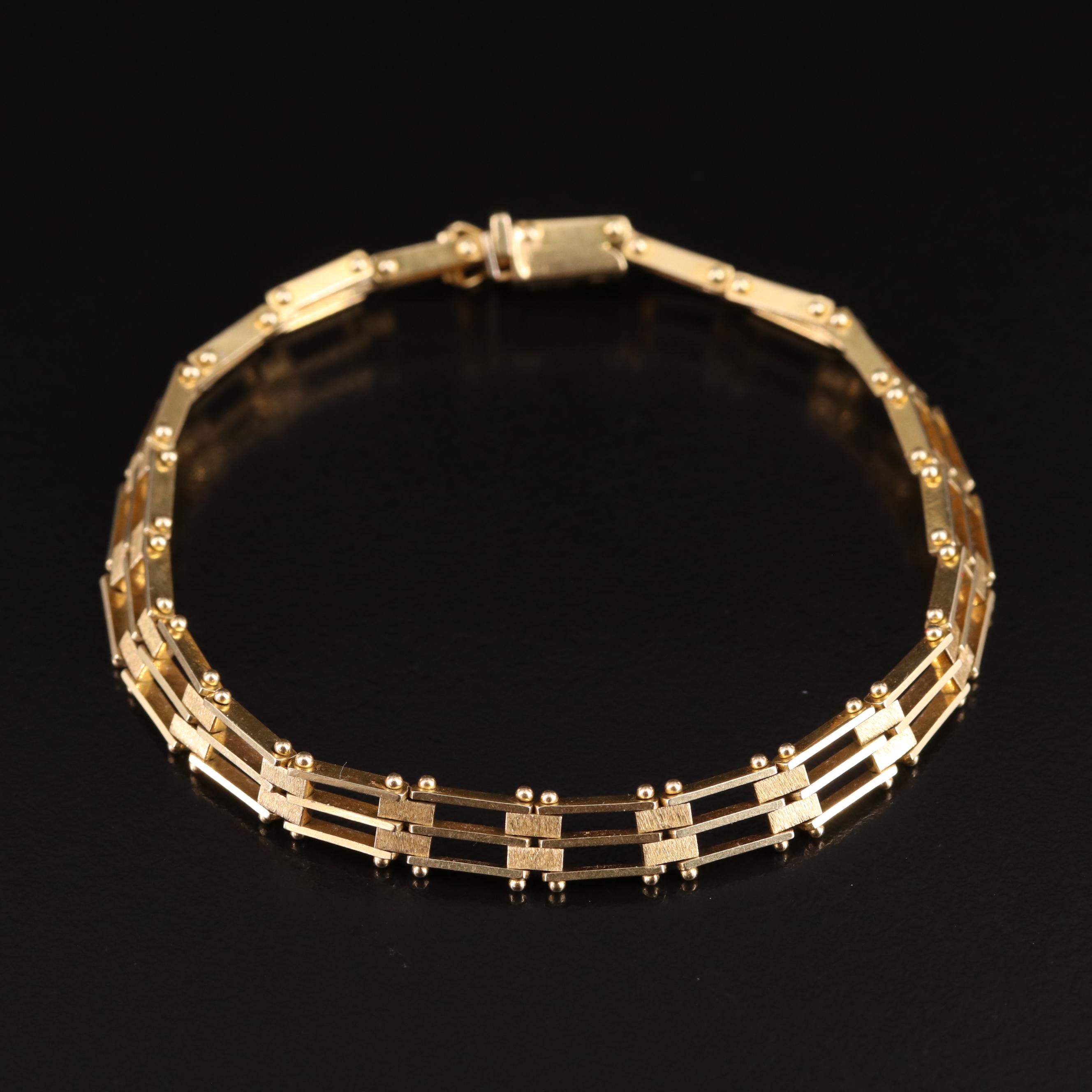 Italian 14K Gate Link Bracelet