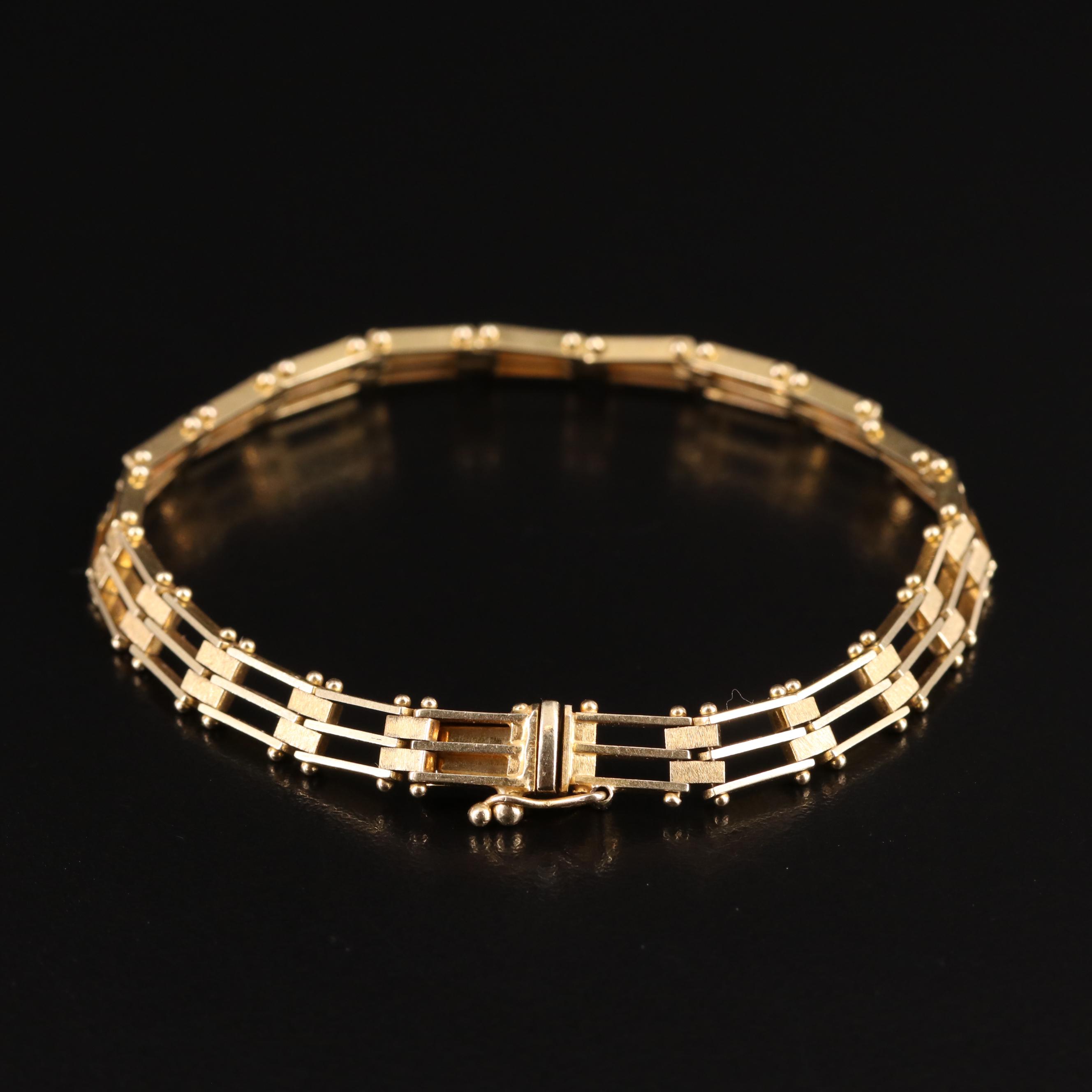 Italian 14K Gate Link Bracelet