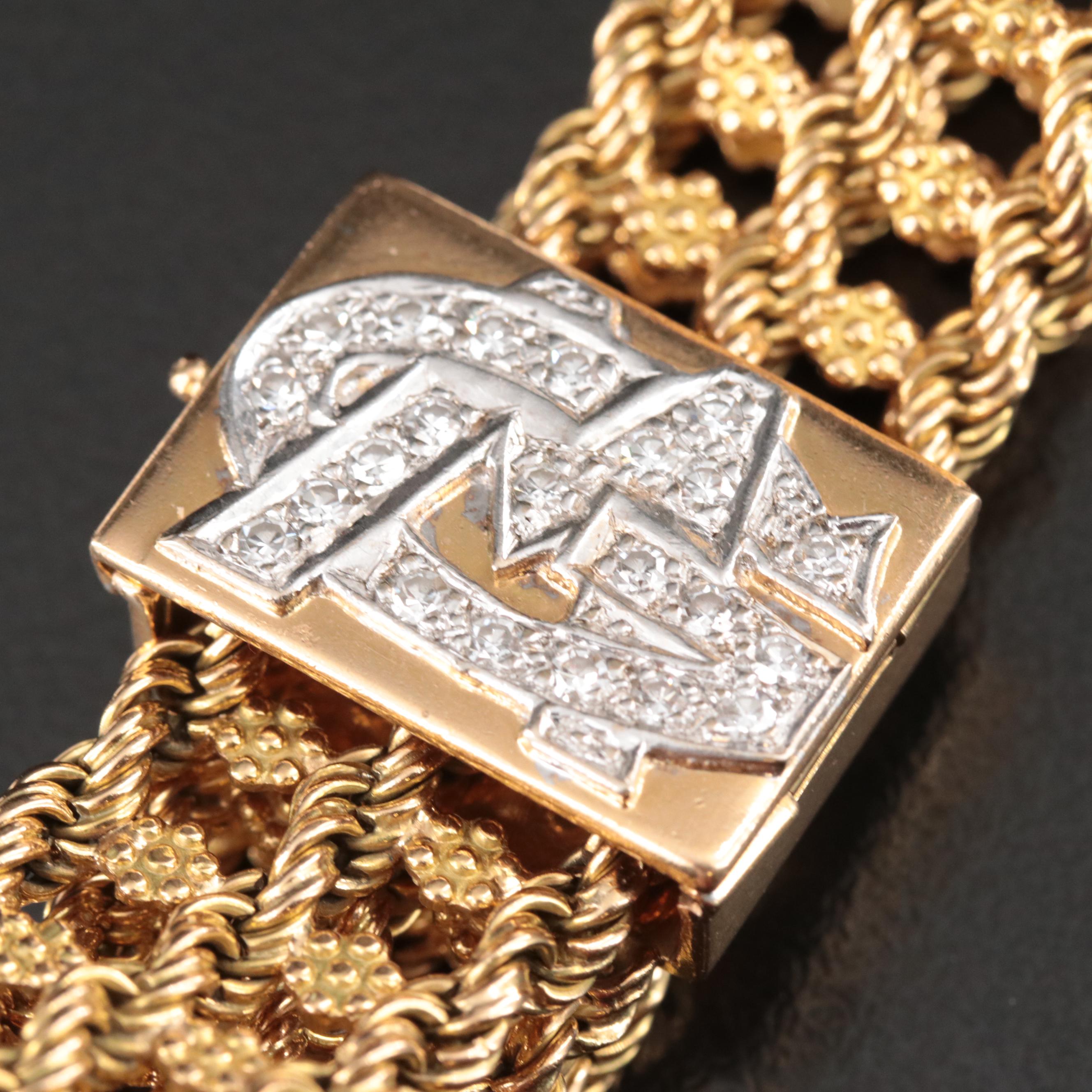 Vintage 18K 0.44 CTW Diamond Jarretièr Bracelet