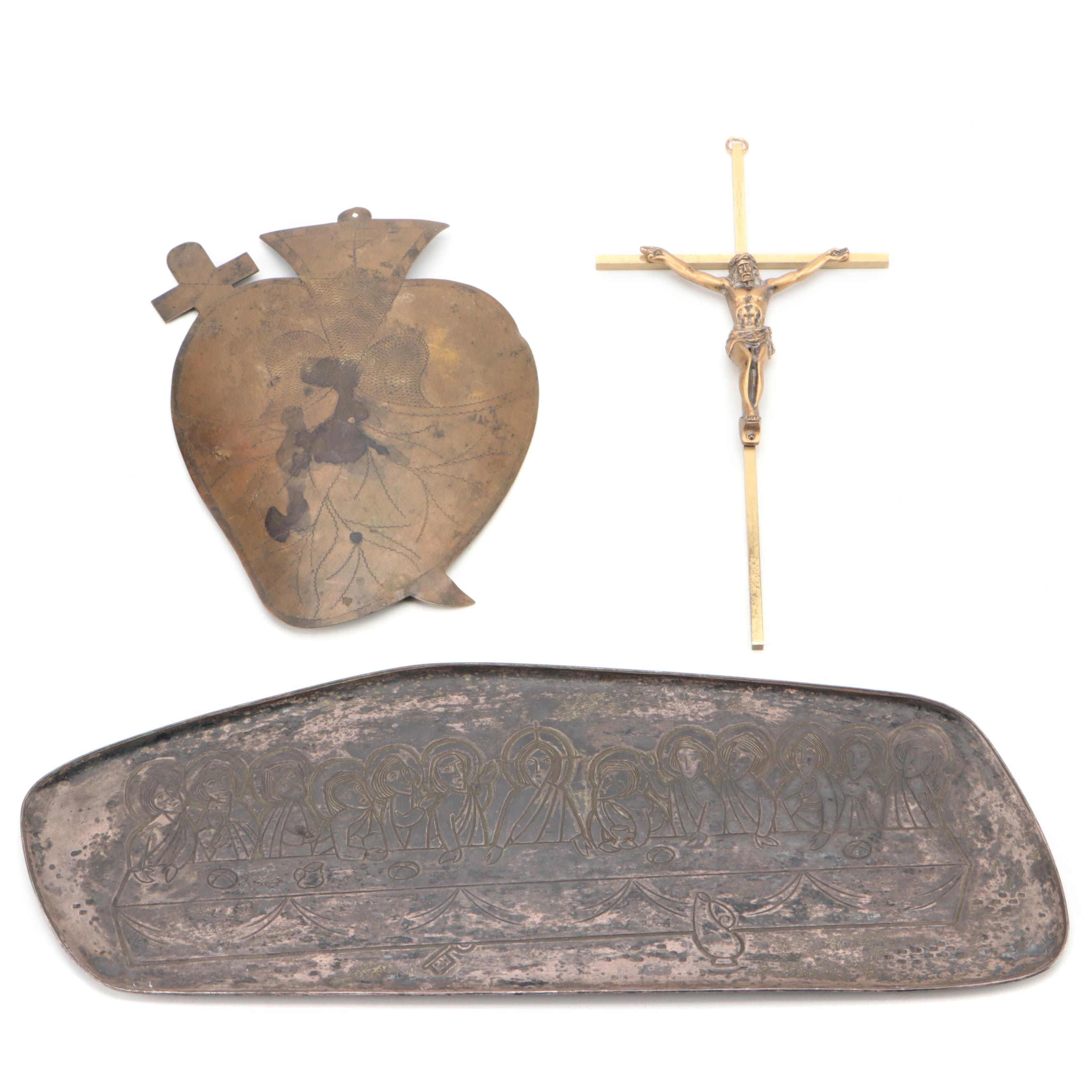 Etched Metal Plaque After "The Last Supper", More Religious Wall Decor