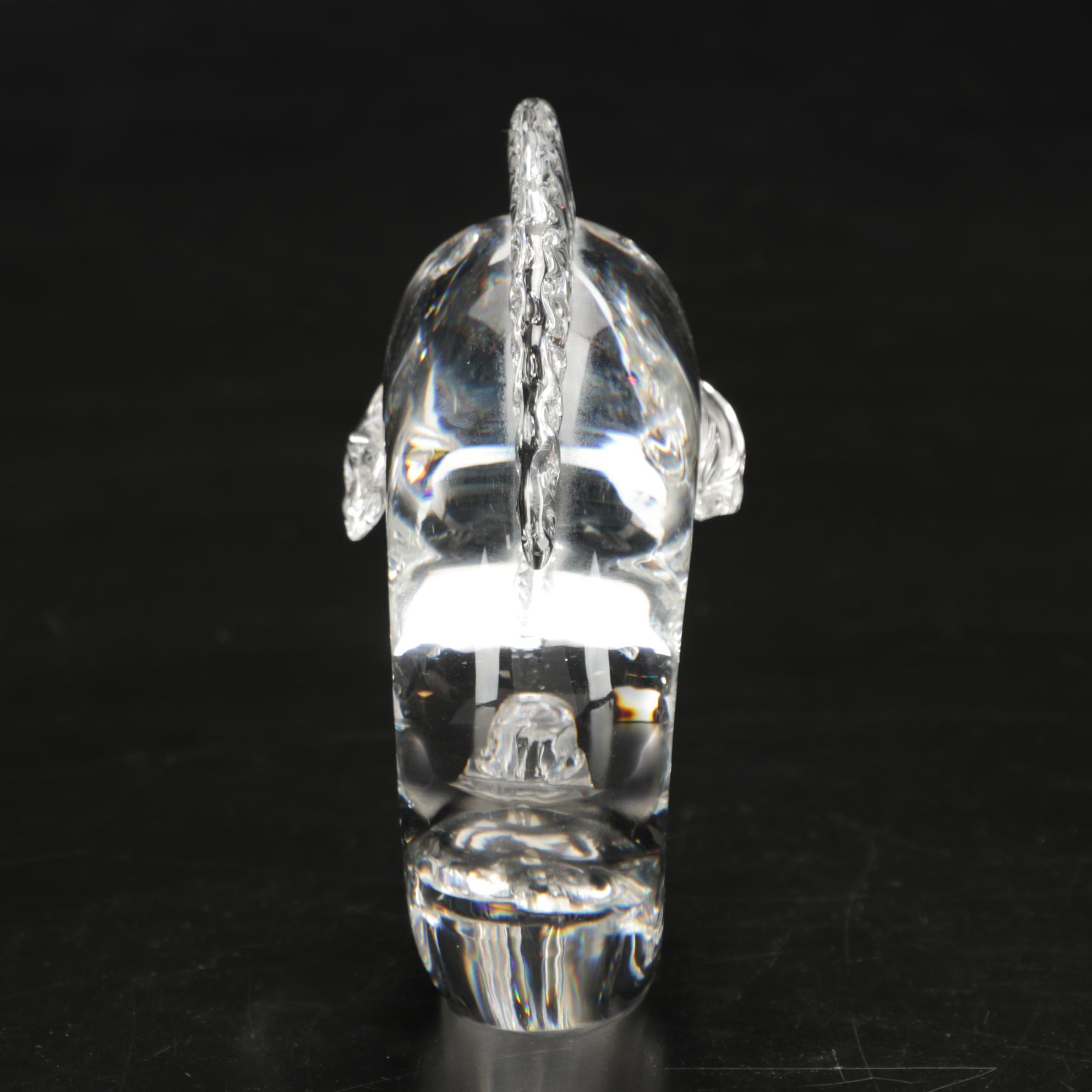 Steuben Art Glass "Dolphin" Figurine Designed by George Thompson, Mid-2oth C.