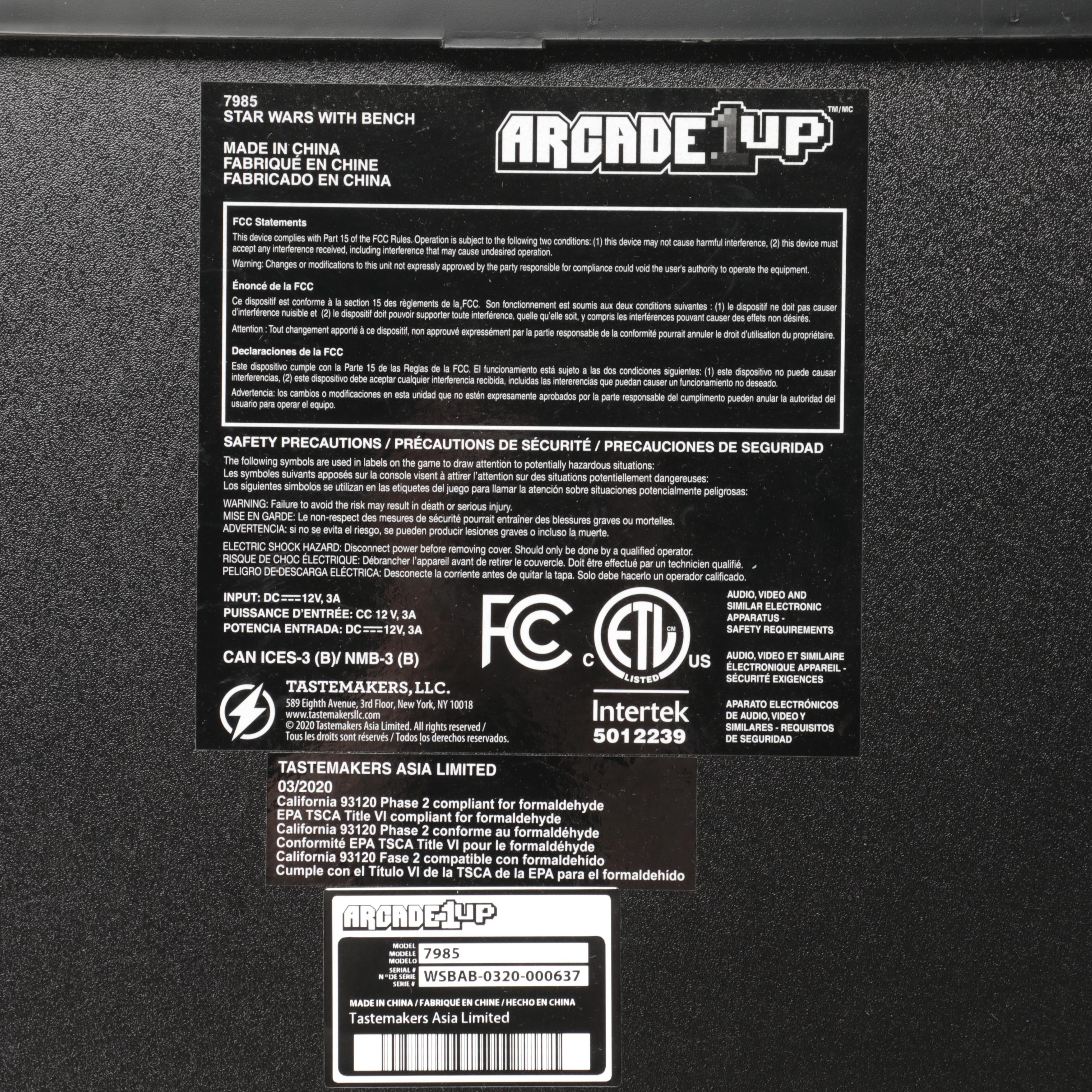 Arcade 1Up Atari Star Wars, The Empire Strikes Back, Return of the Jedi Console