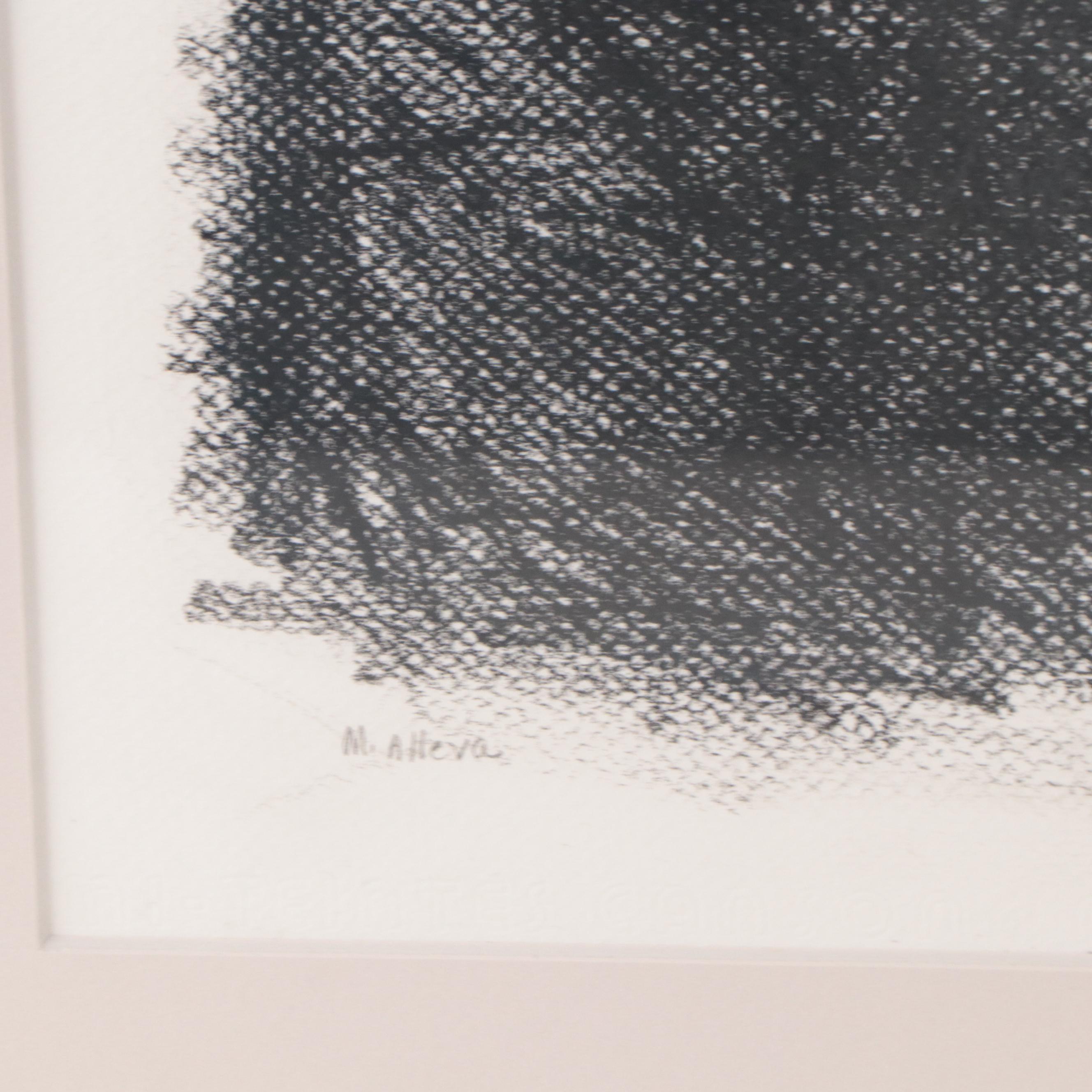 Abstracted Atmospheric Landscape  Charcoal Drawing