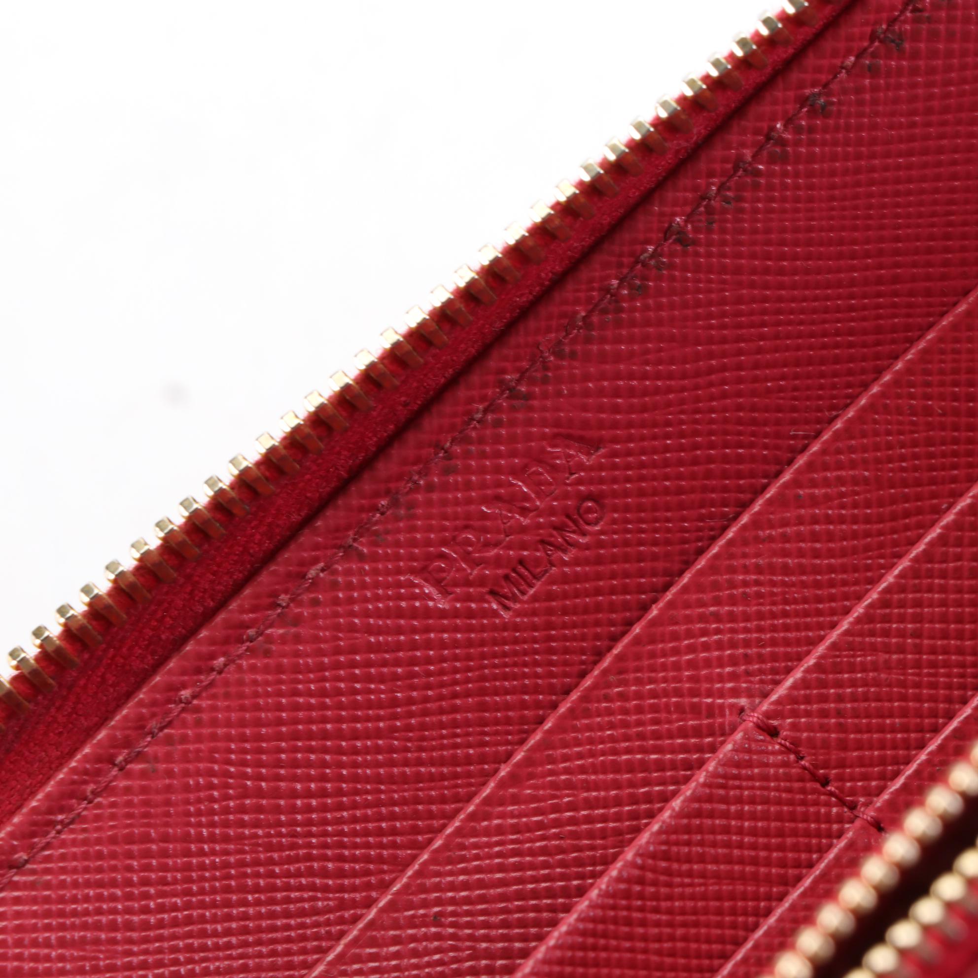 Prada Bow Wallet in Pink Saffiano Leather