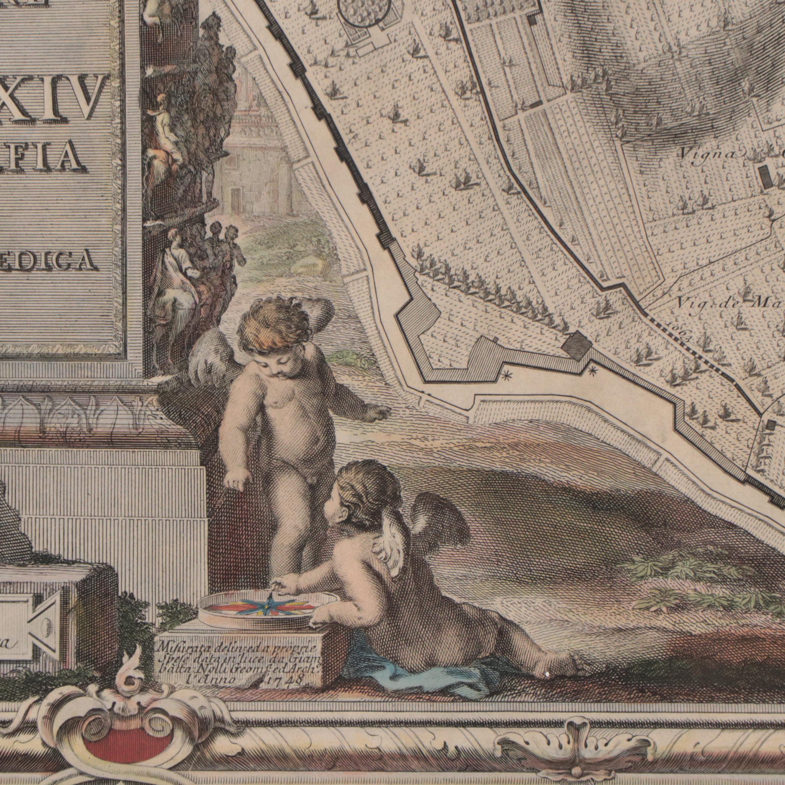Giambattista Nolli Engravings from Wall Map of Rome, 1748