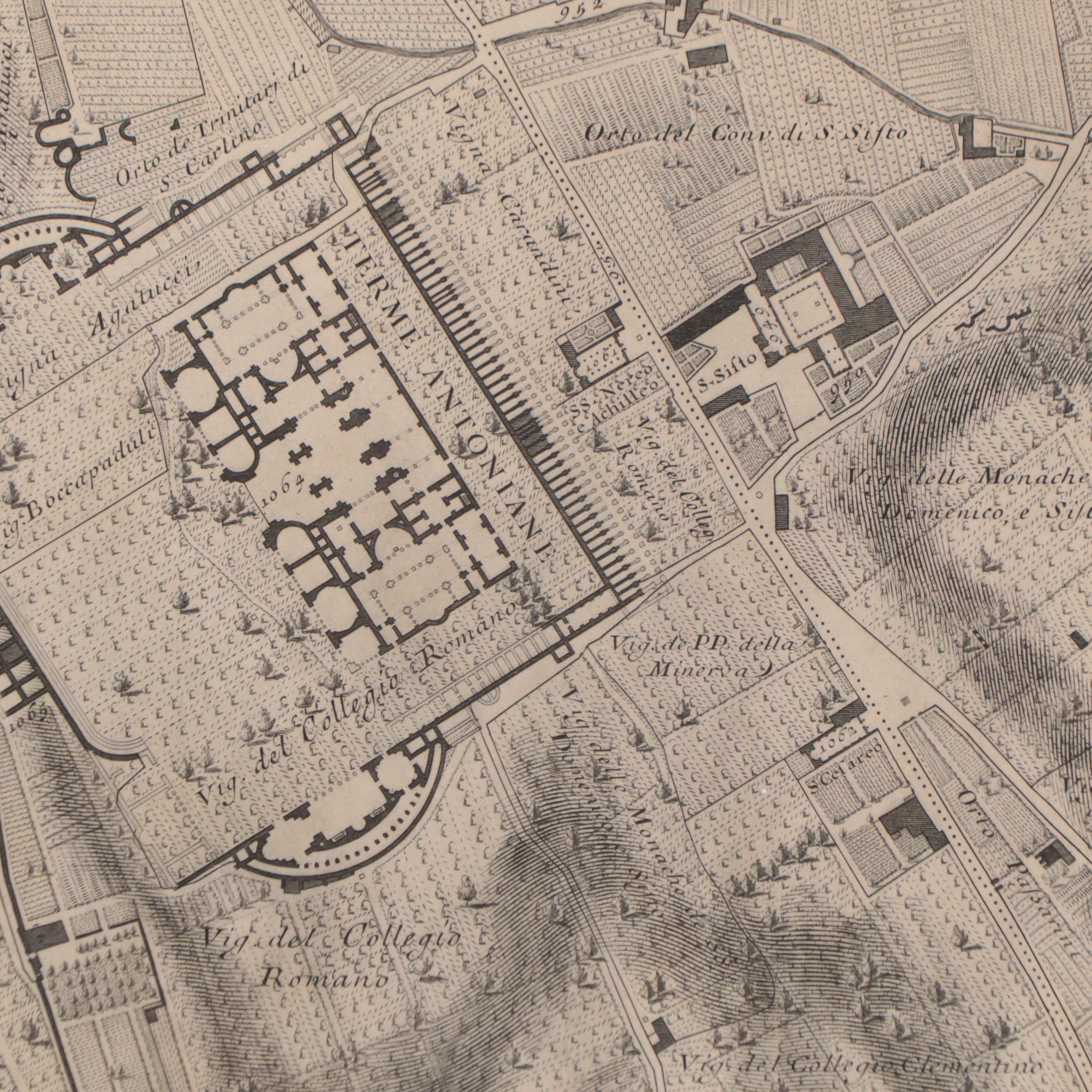 Giambattista Nolli Engravings from Wall Map of Rome, 1748