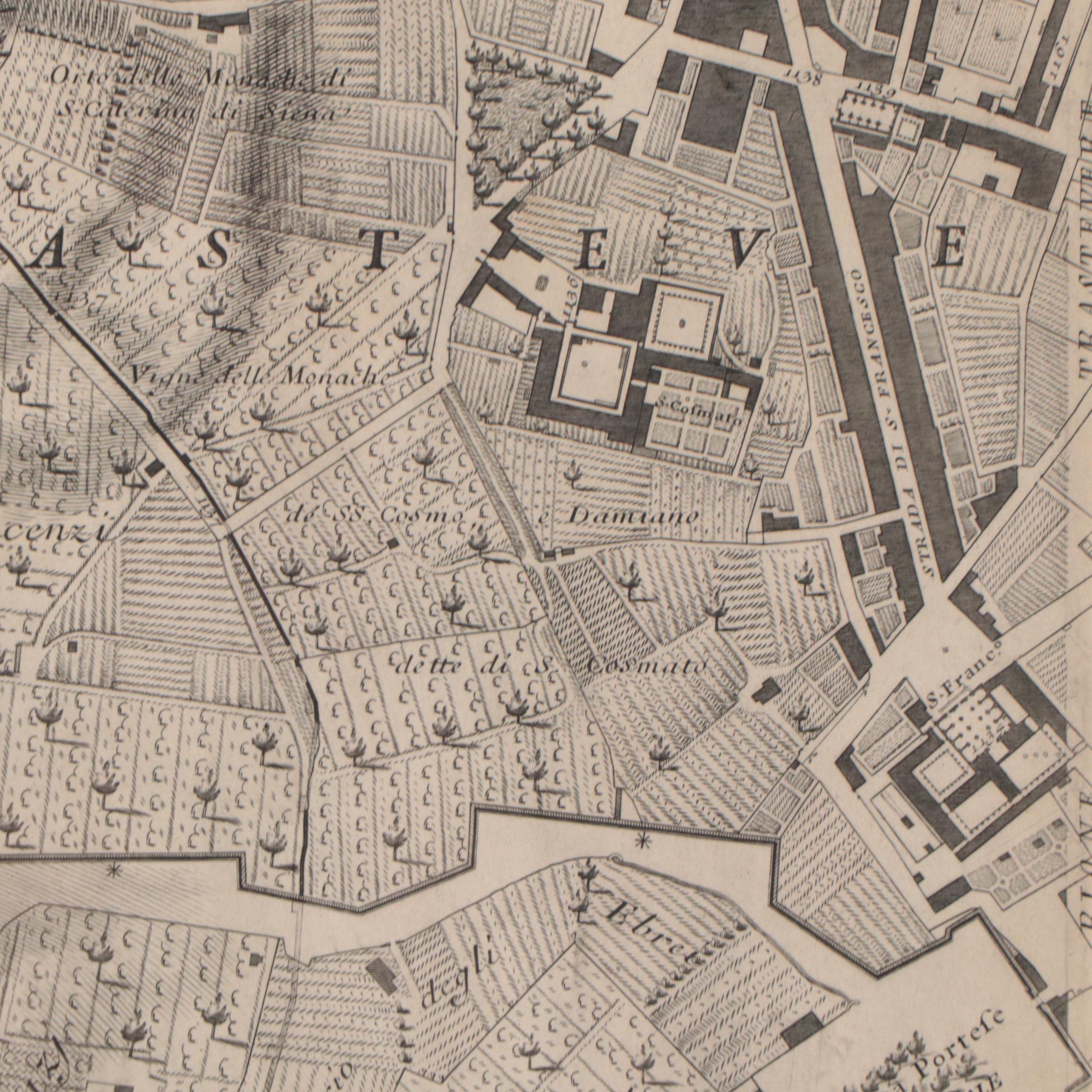 Giambattista Nolli Engravings from Wall Map of Rome, 1748