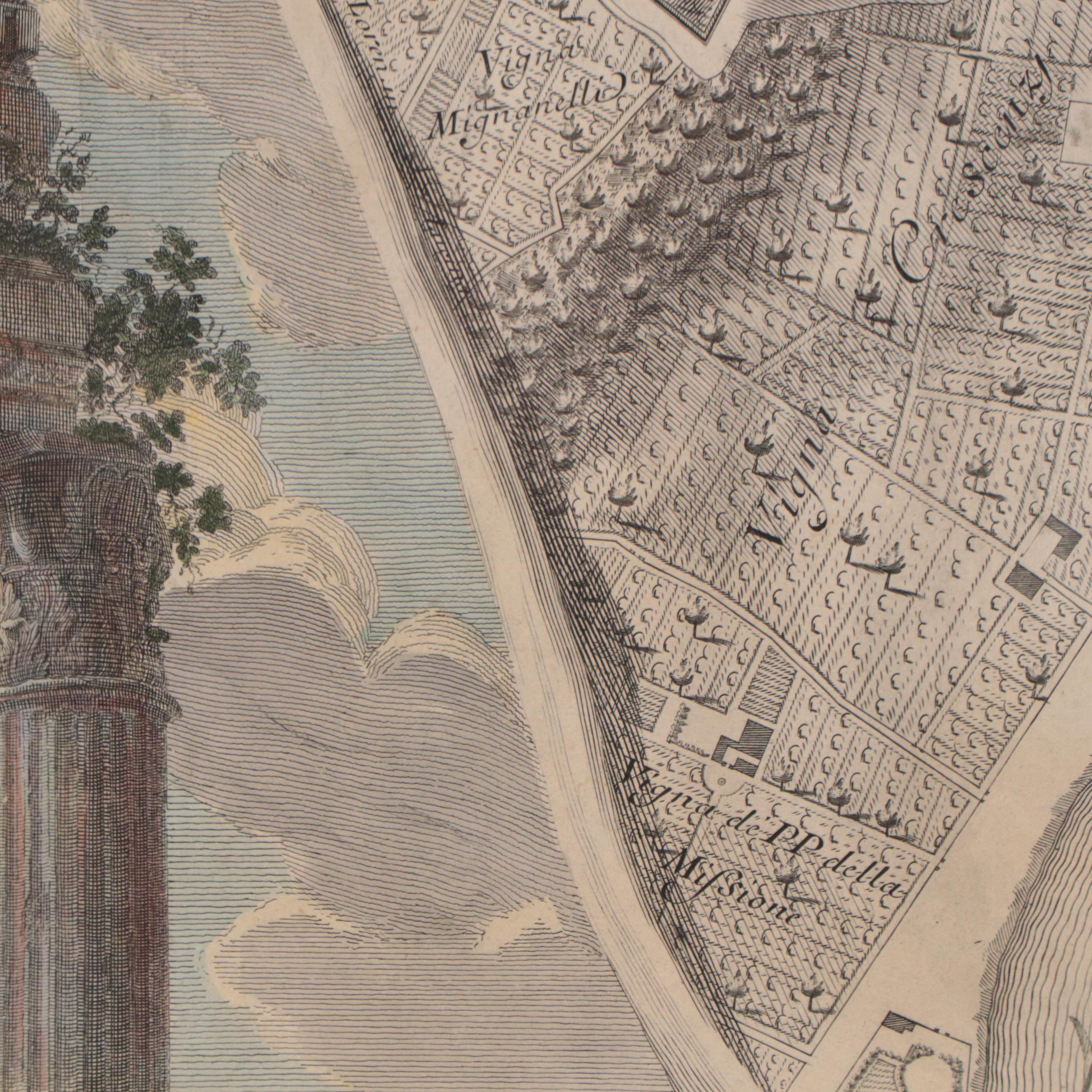 Giambattista Nolli Engravings from Wall Map of Rome, 1748