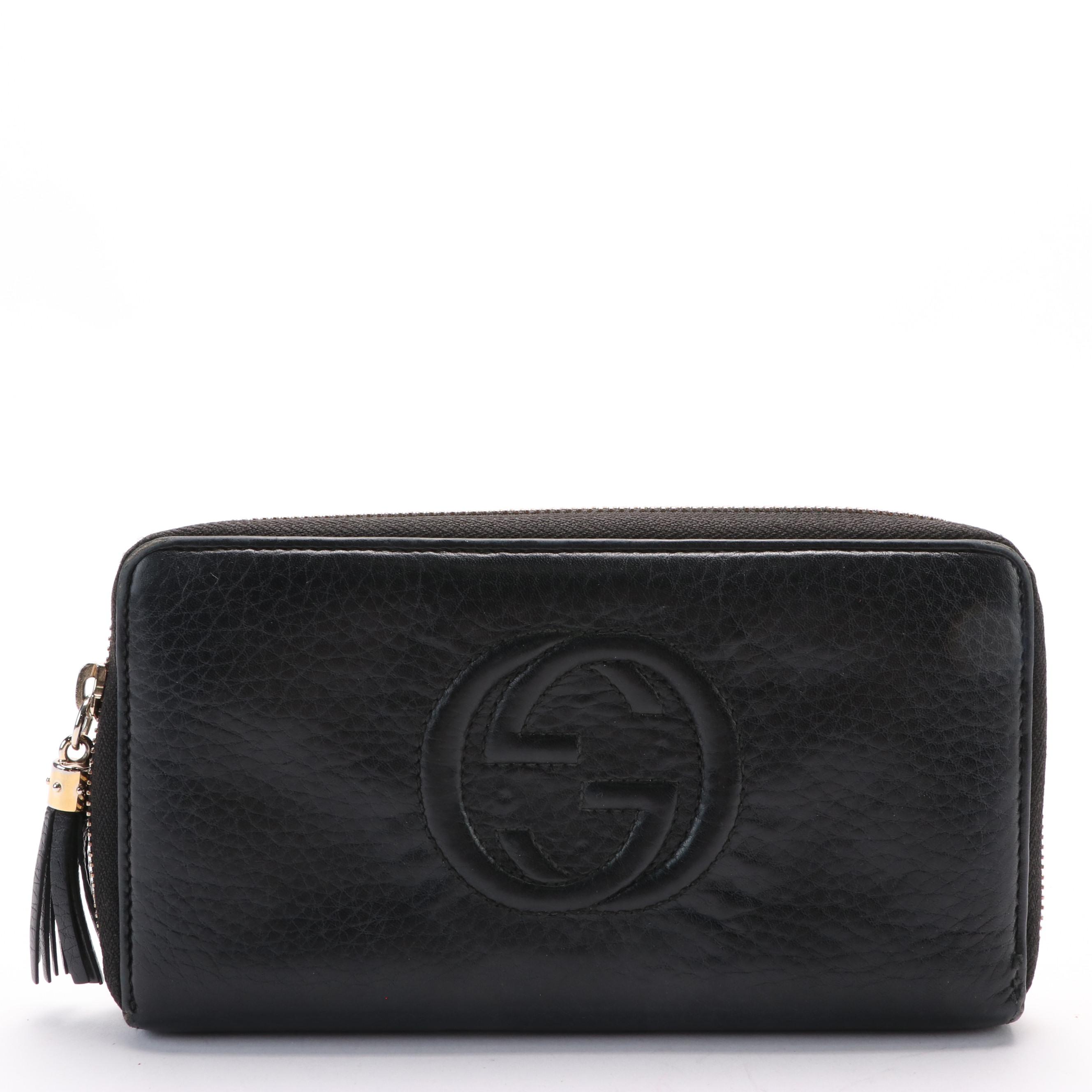 Gucci Soho Leather Zip-Around Wallet with Tassel