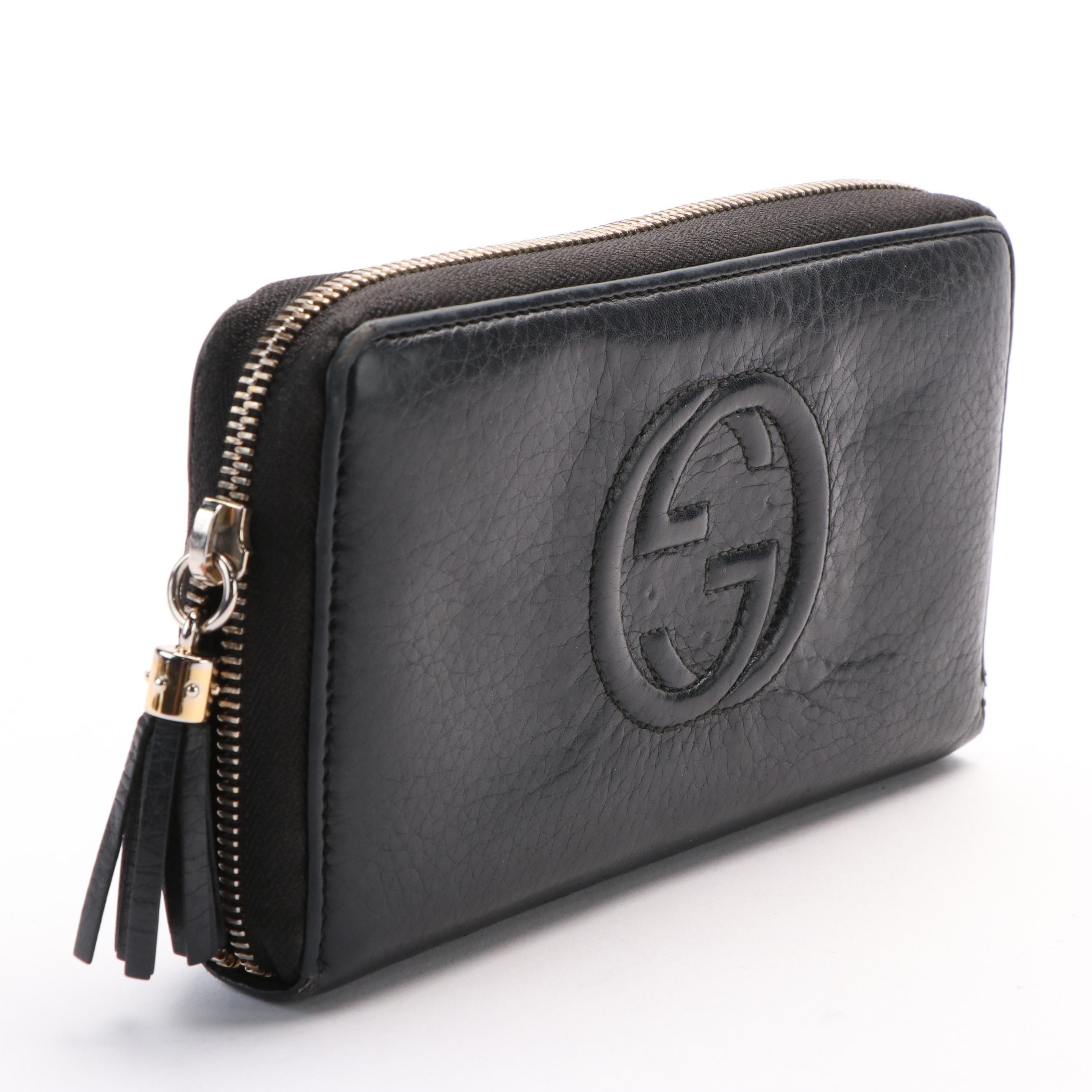 Gucci Soho Leather Zip-Around Wallet with Tassel