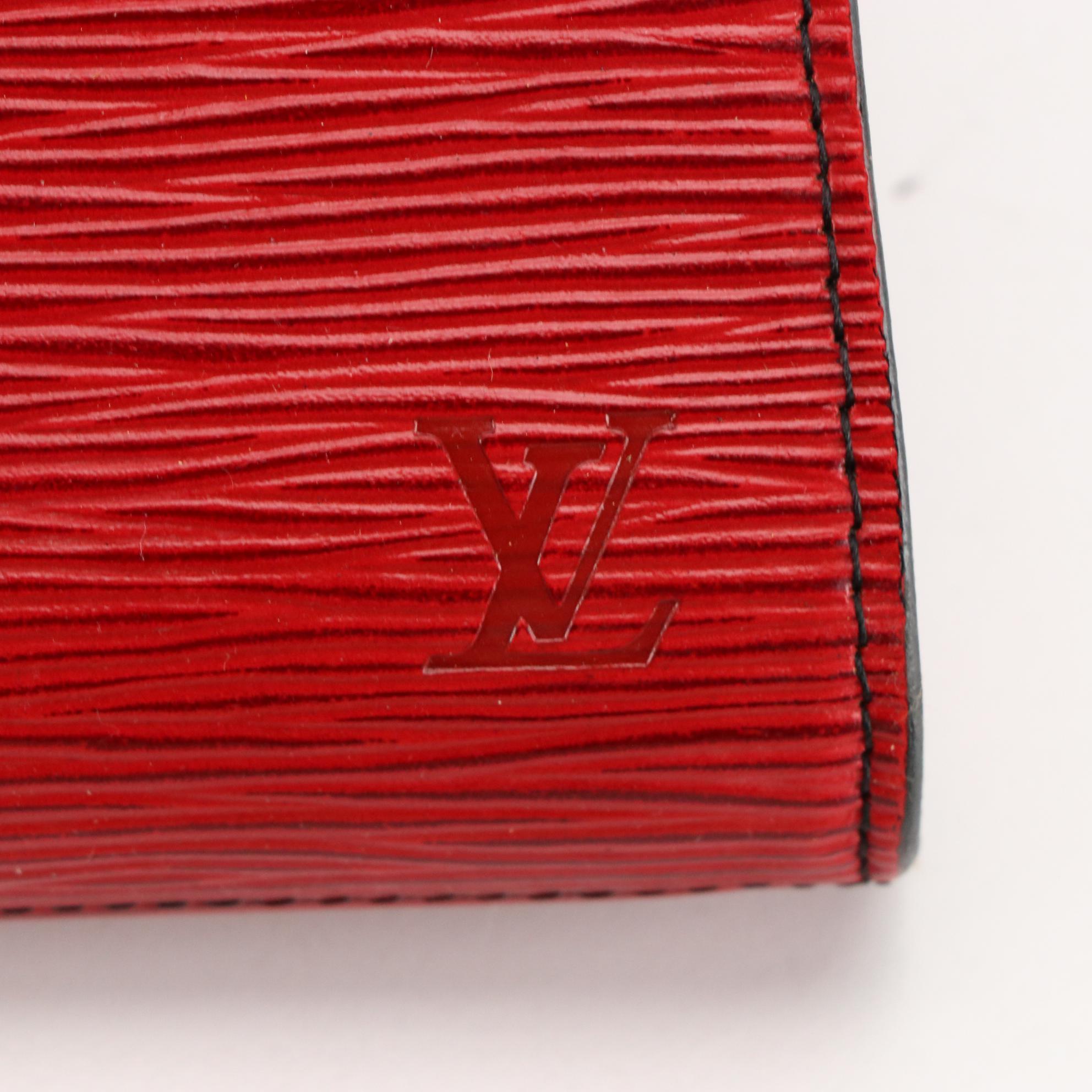 Louis Vuitton Art Deco Envelope Clutch in Castilian Red Epi and Smooth Leather