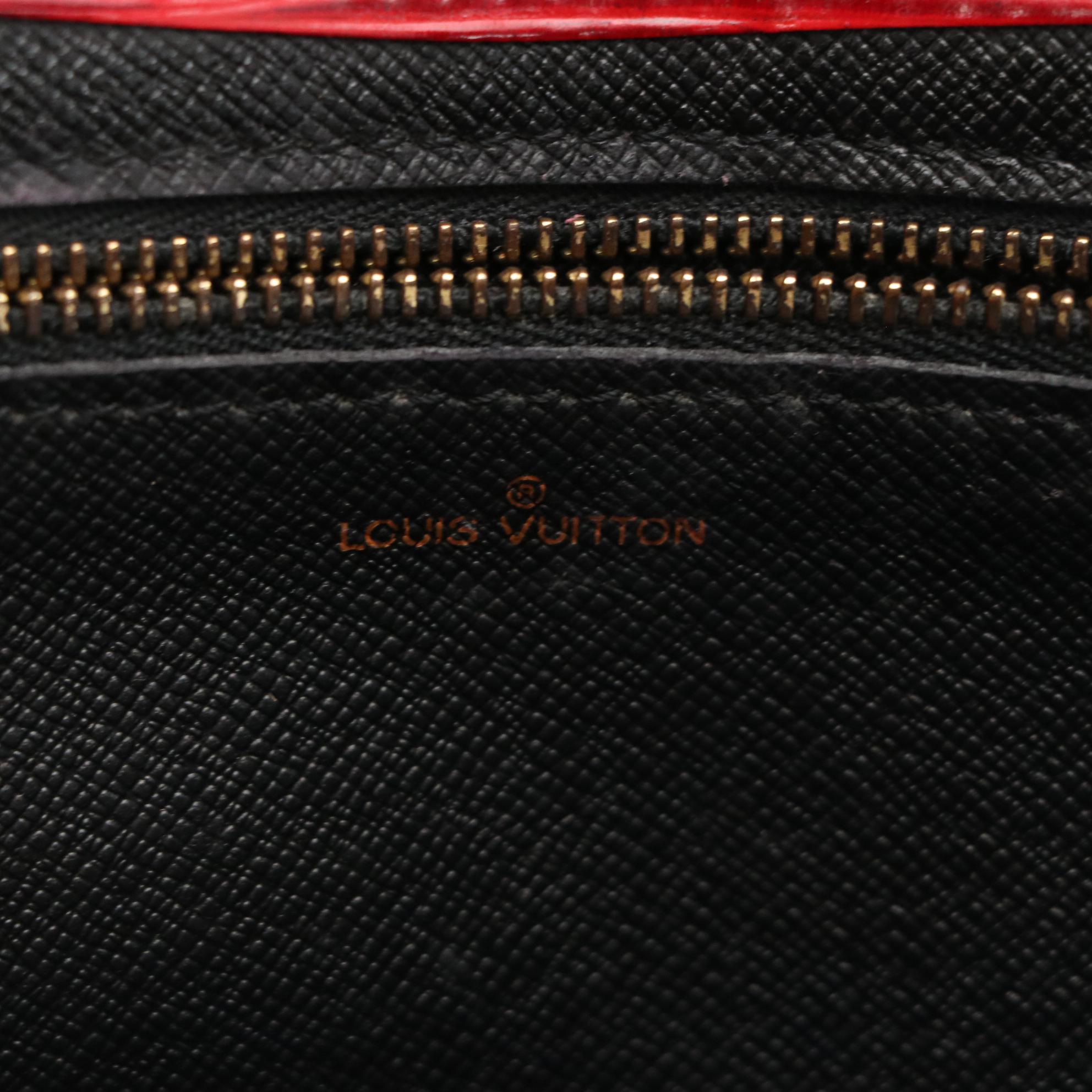 Louis Vuitton Art Deco Envelope Clutch in Castilian Red Epi and Smooth Leather