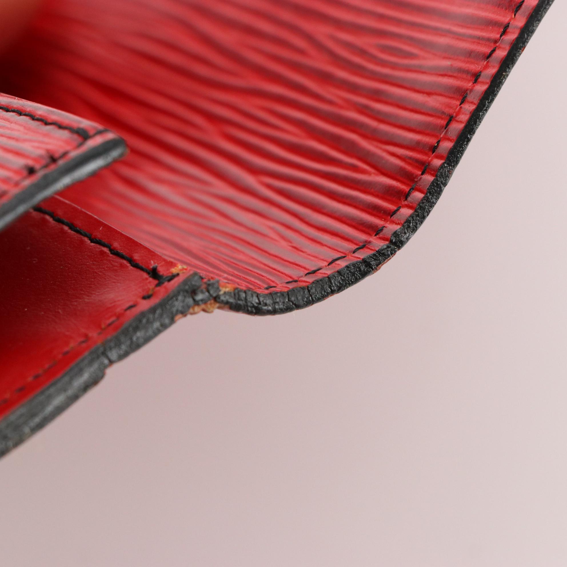 Louis Vuitton Art Deco Envelope Clutch in Castilian Red Epi and Smooth Leather