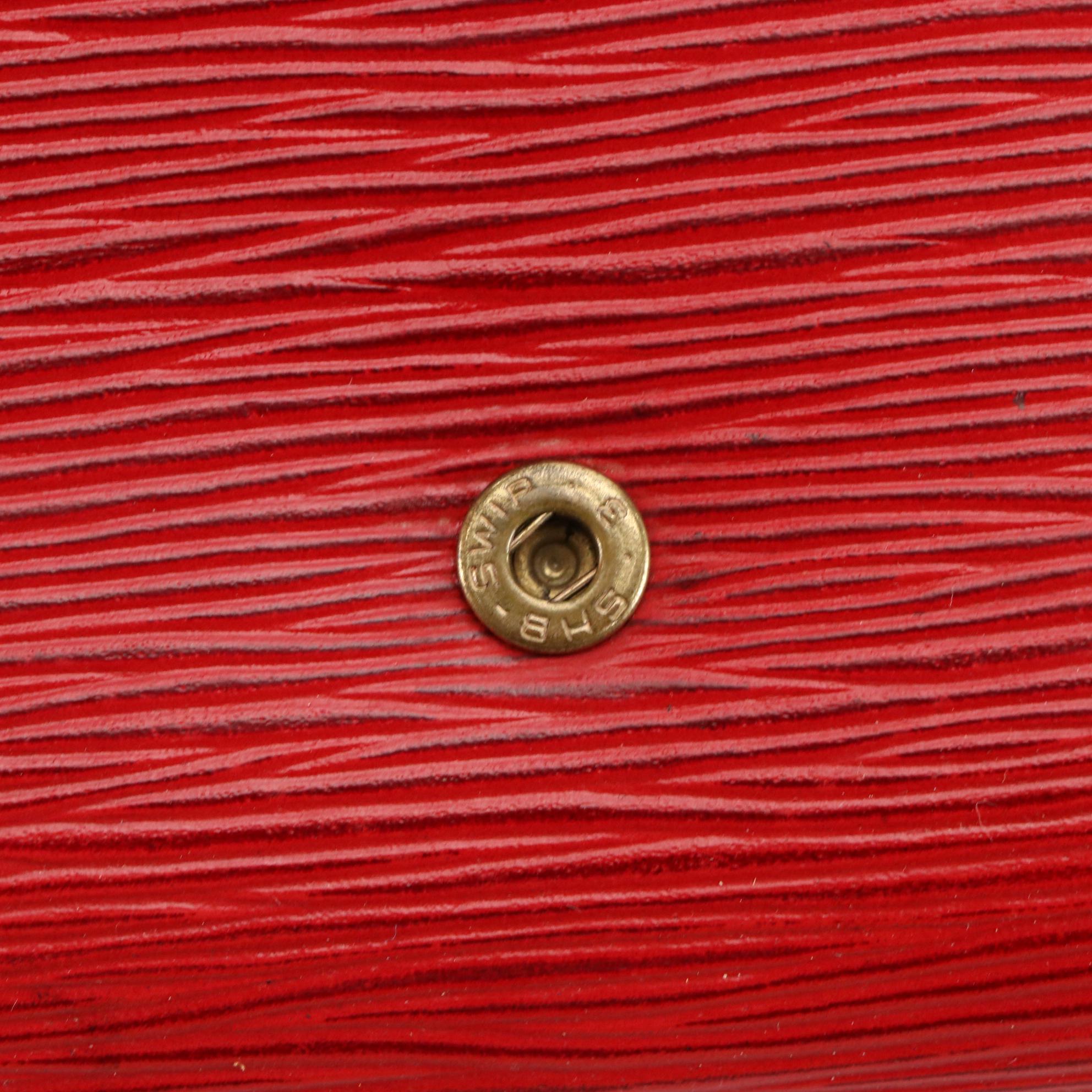 Louis Vuitton Art Deco Envelope Clutch in Castilian Red Epi and Smooth Leather