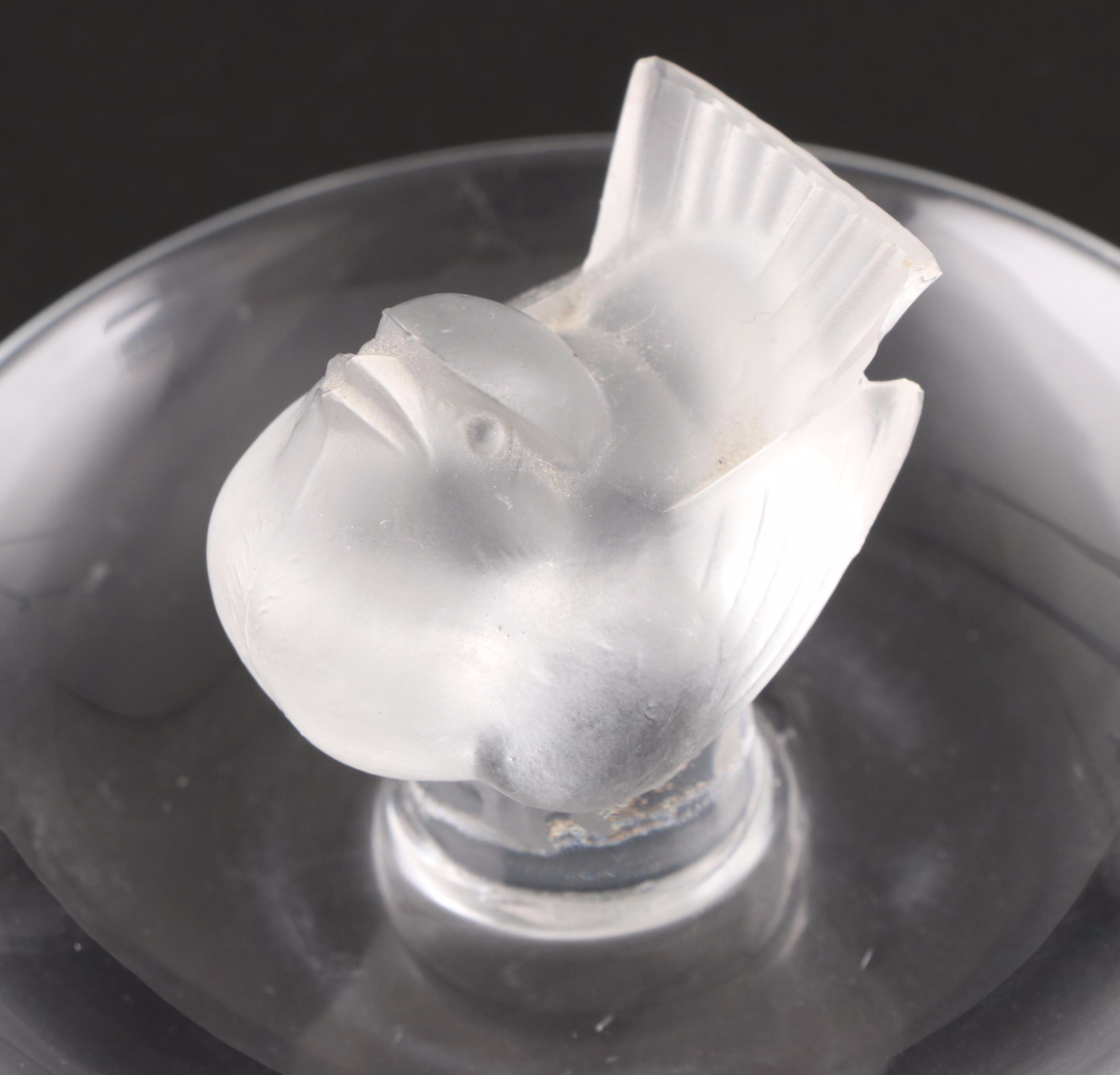 Lalique Pin Dish and Figurine with Val St. Lambert Crystal Ashtray