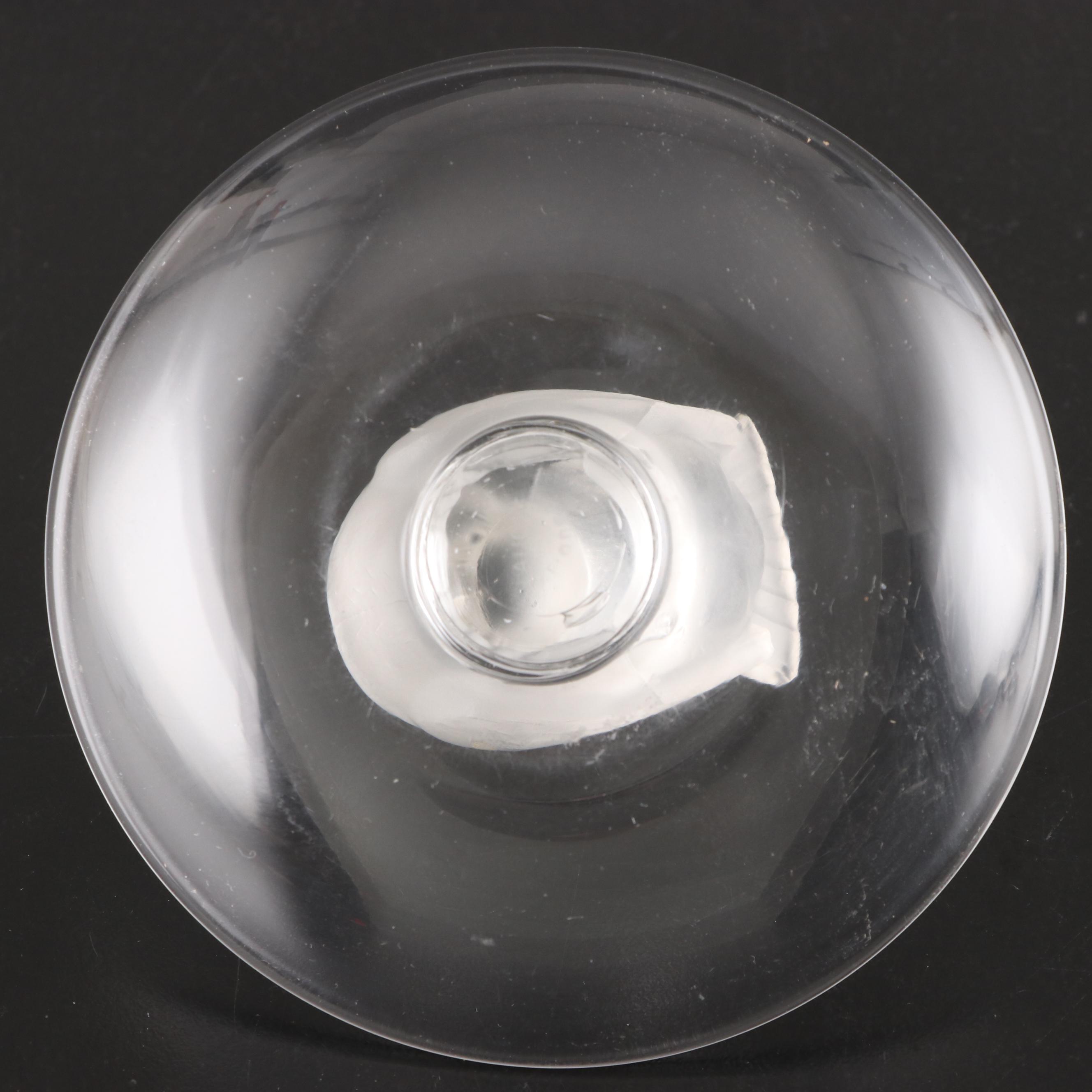 Lalique Pin Dish and Figurine with Val St. Lambert Crystal Ashtray