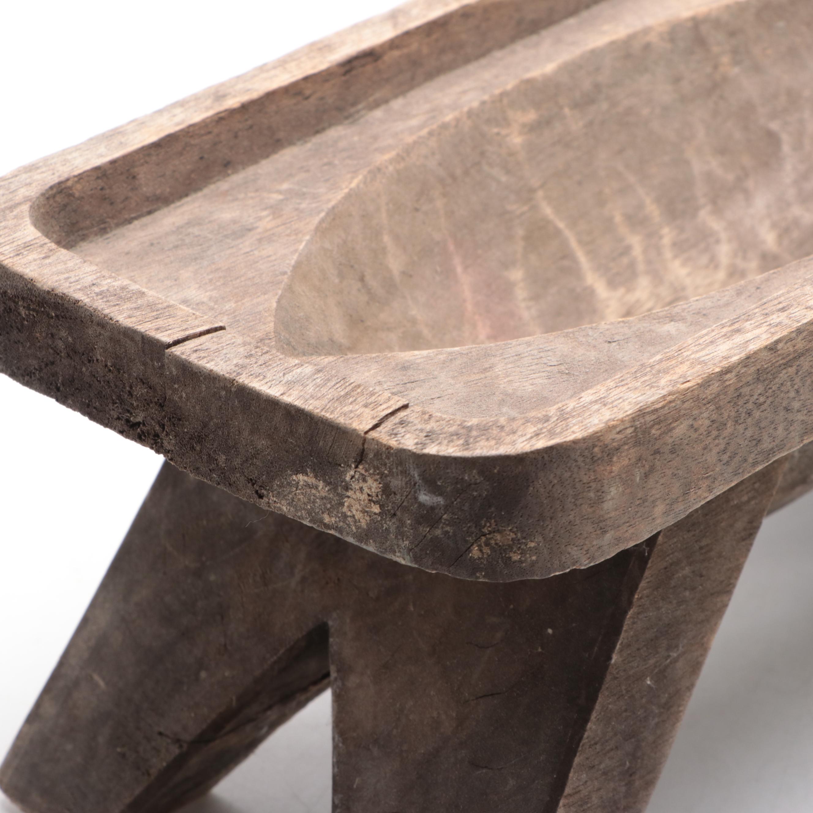 Primitive Wooden Herb Roller Mill Grinder