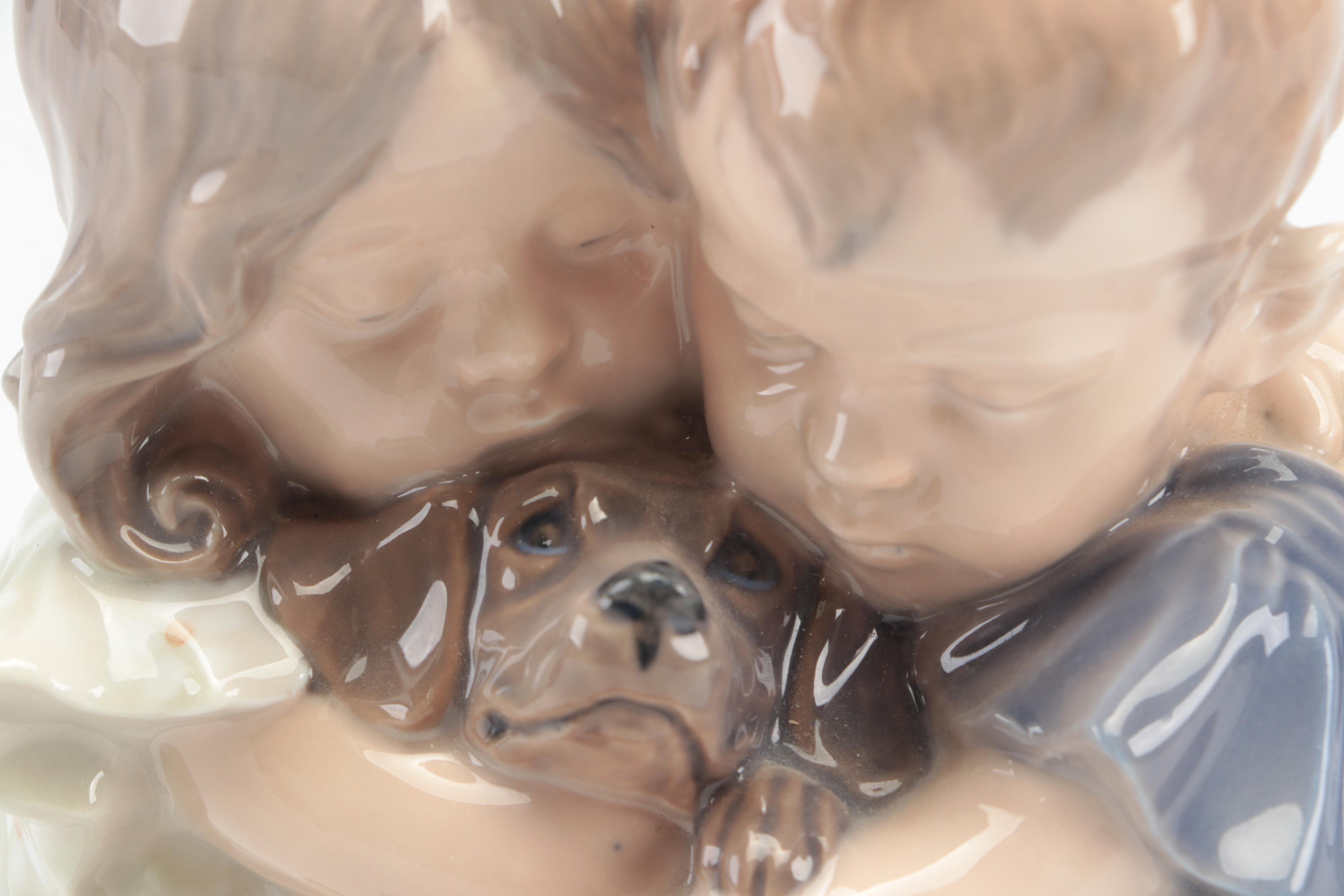 Royal Copenhagen "Children with Dog" Porcelain Figurine, 1969-1973