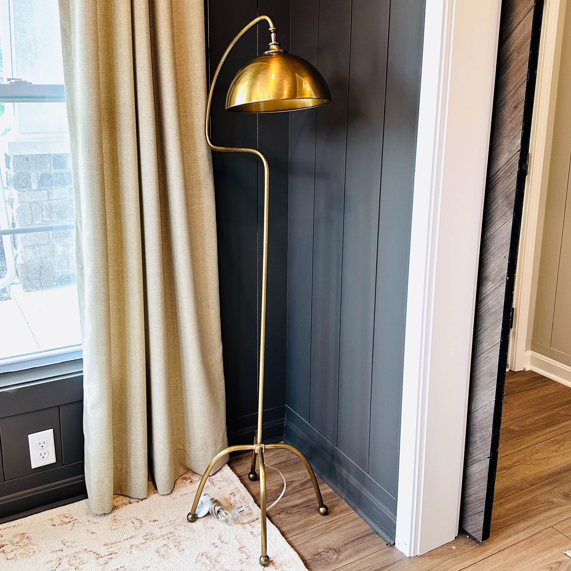 Modern Brushed Gold Finish Floor Lamp