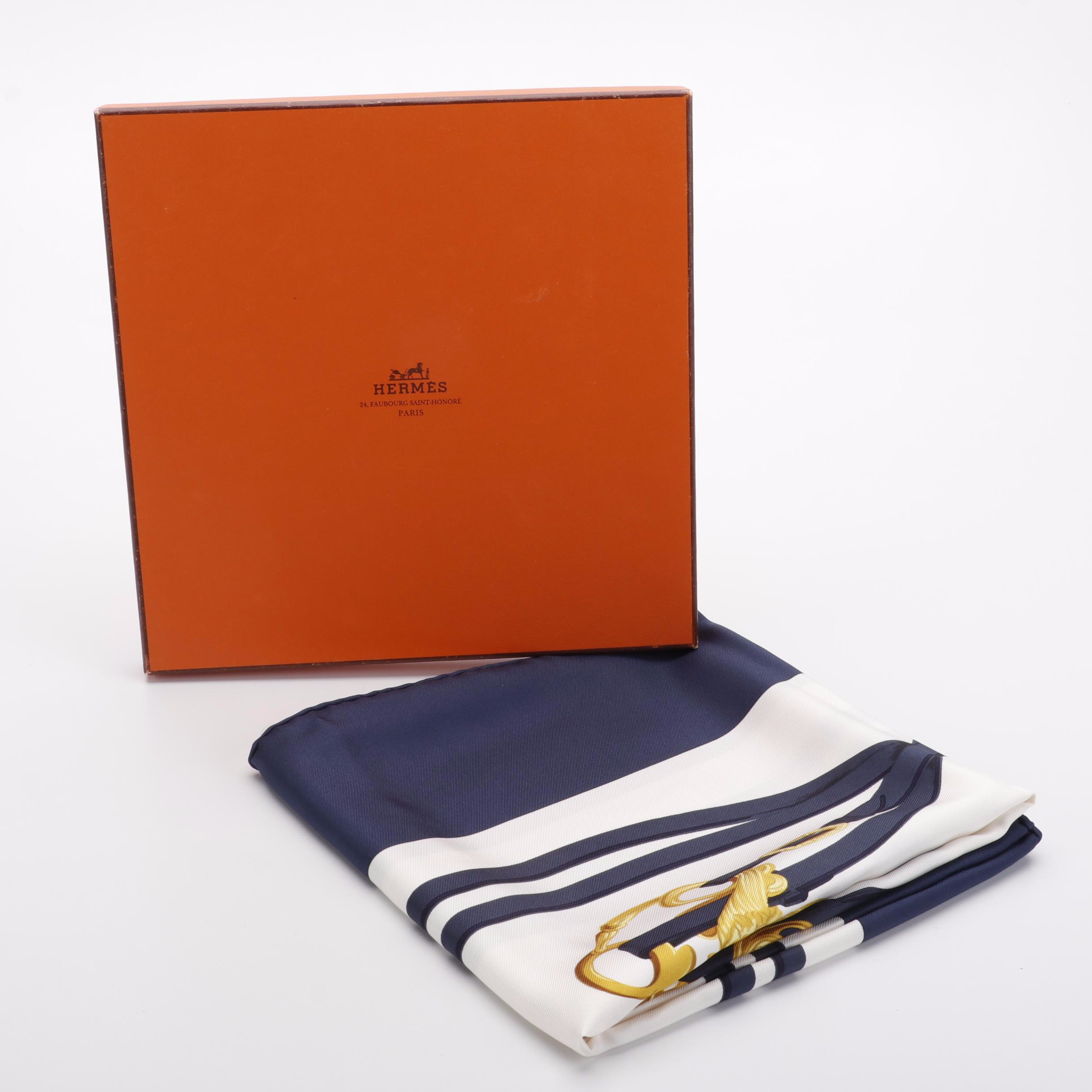 Hermès "Brides de Gala" Silk Twill Scarf With Box