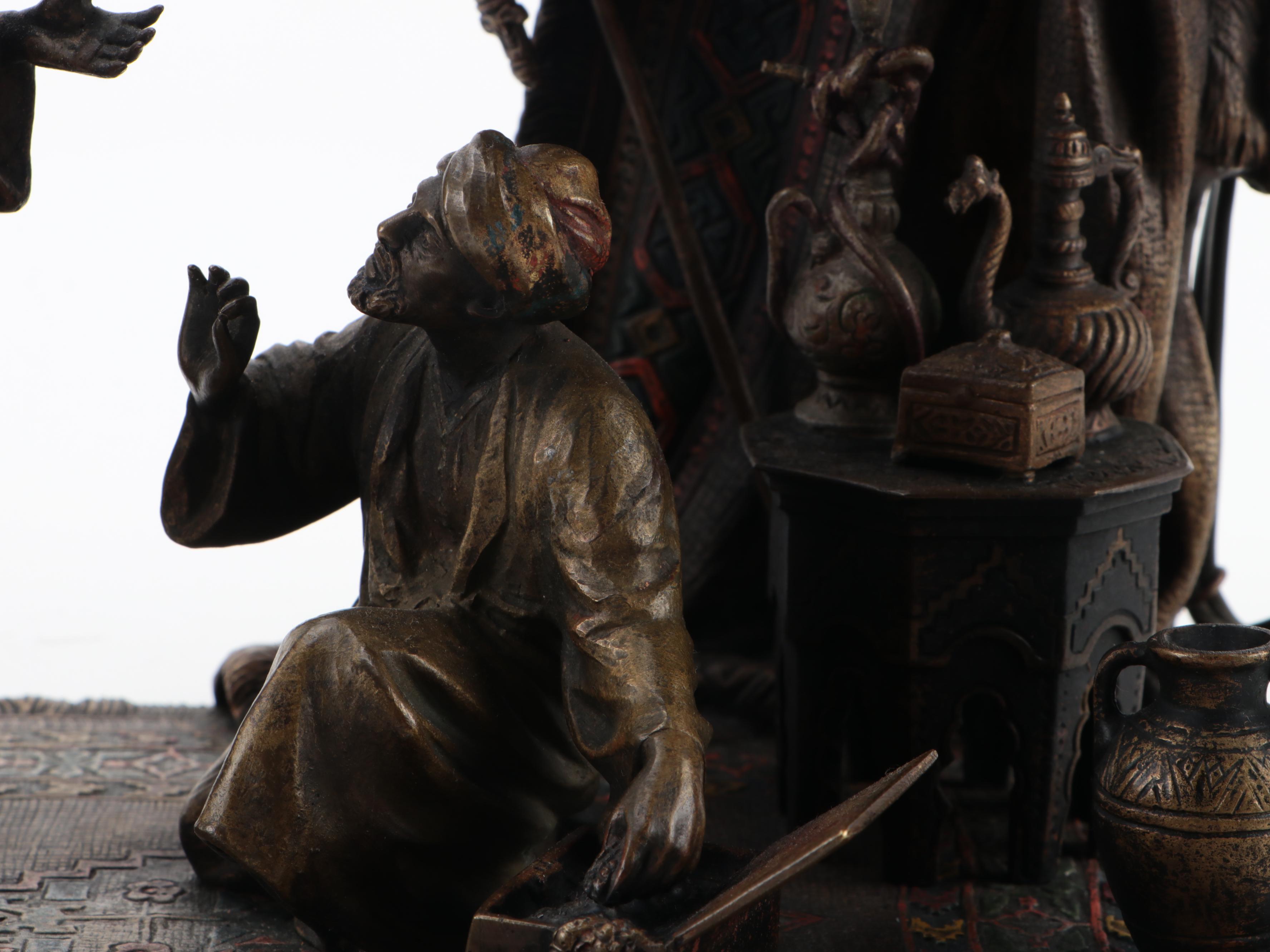 Franz Bergman Style Cold Painted Bronze Table Lamp, Early/ Mid-20th Century