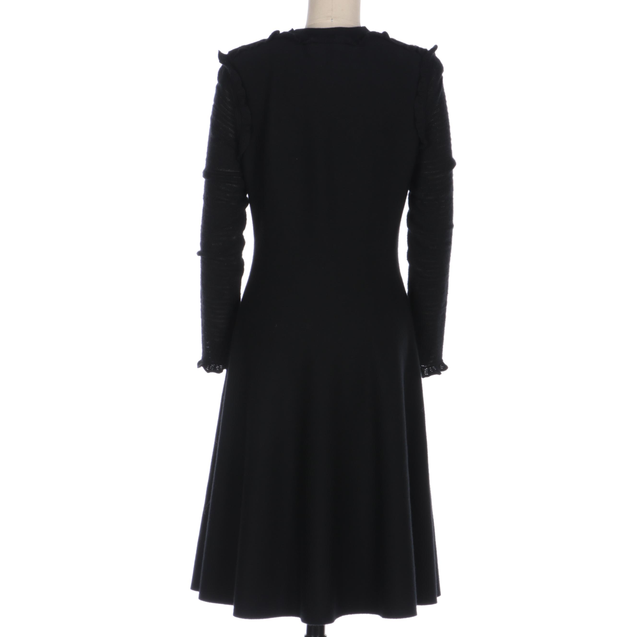 Chanel Black Cashmere and Silk Knit Sweater Dress with Chanel Paris Buttons