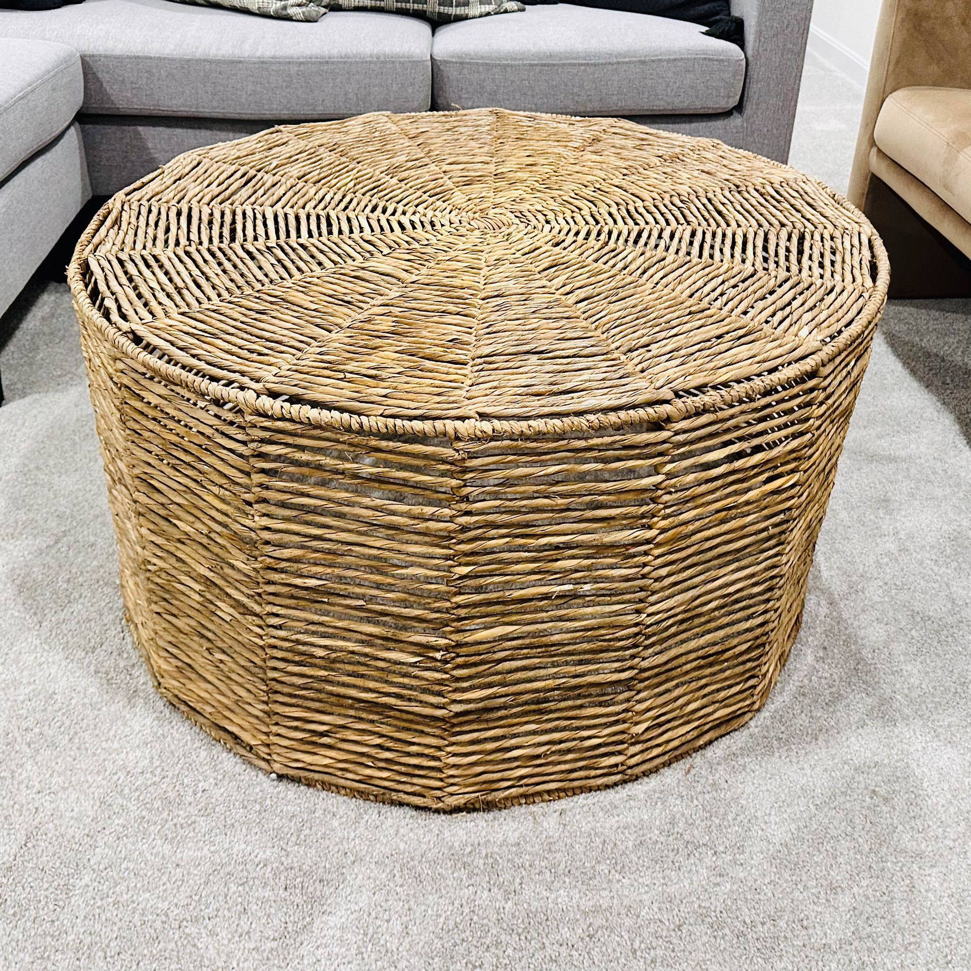 Contemporary Wicker Round Coffee Table