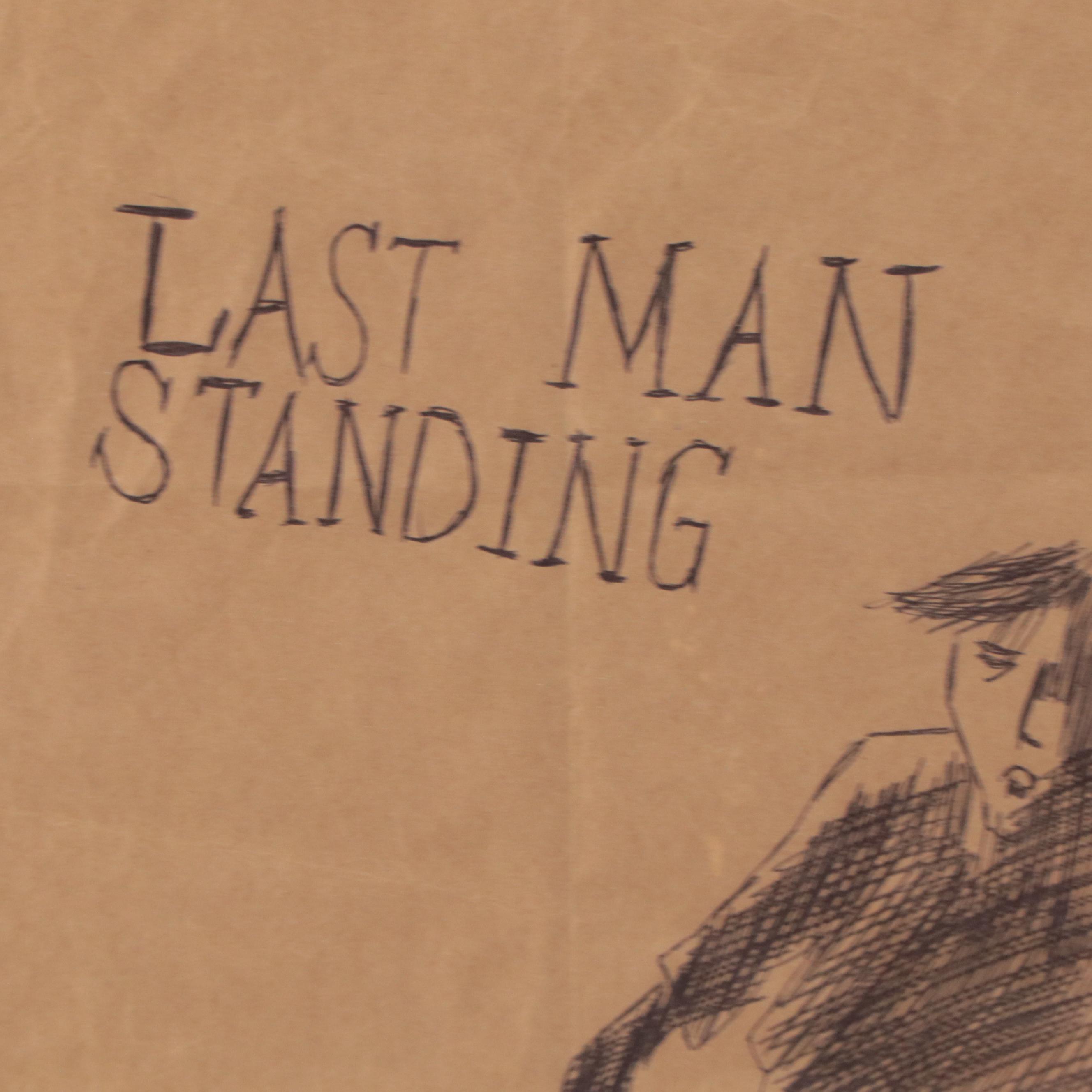 Outsider Art Ballpoint Pen Drawing "Last Man Standing," 2003