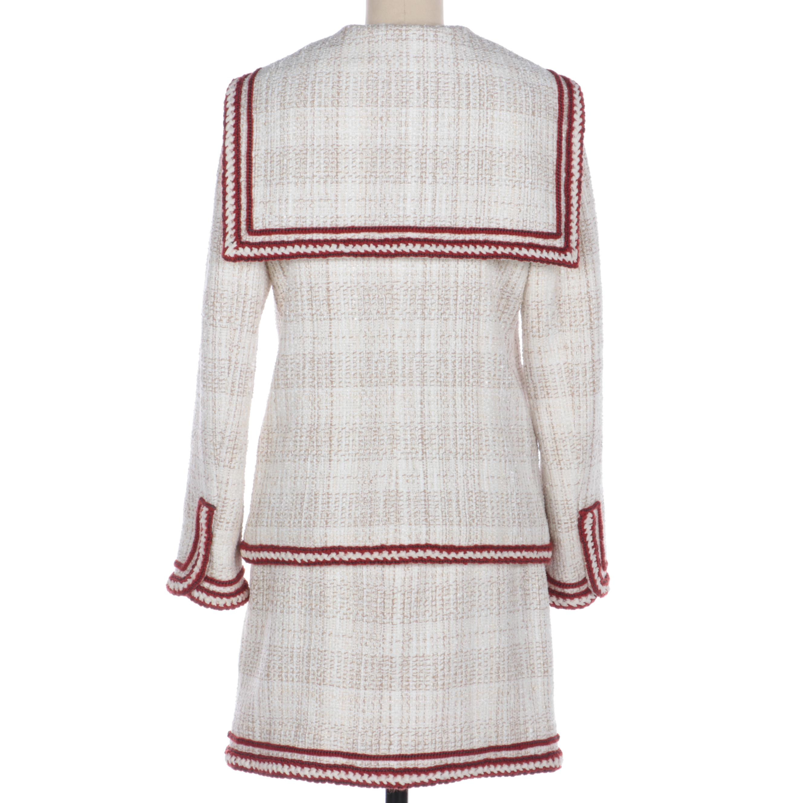 Chanel Tweed Sailor Chic Jacket and Mini Skirt Set