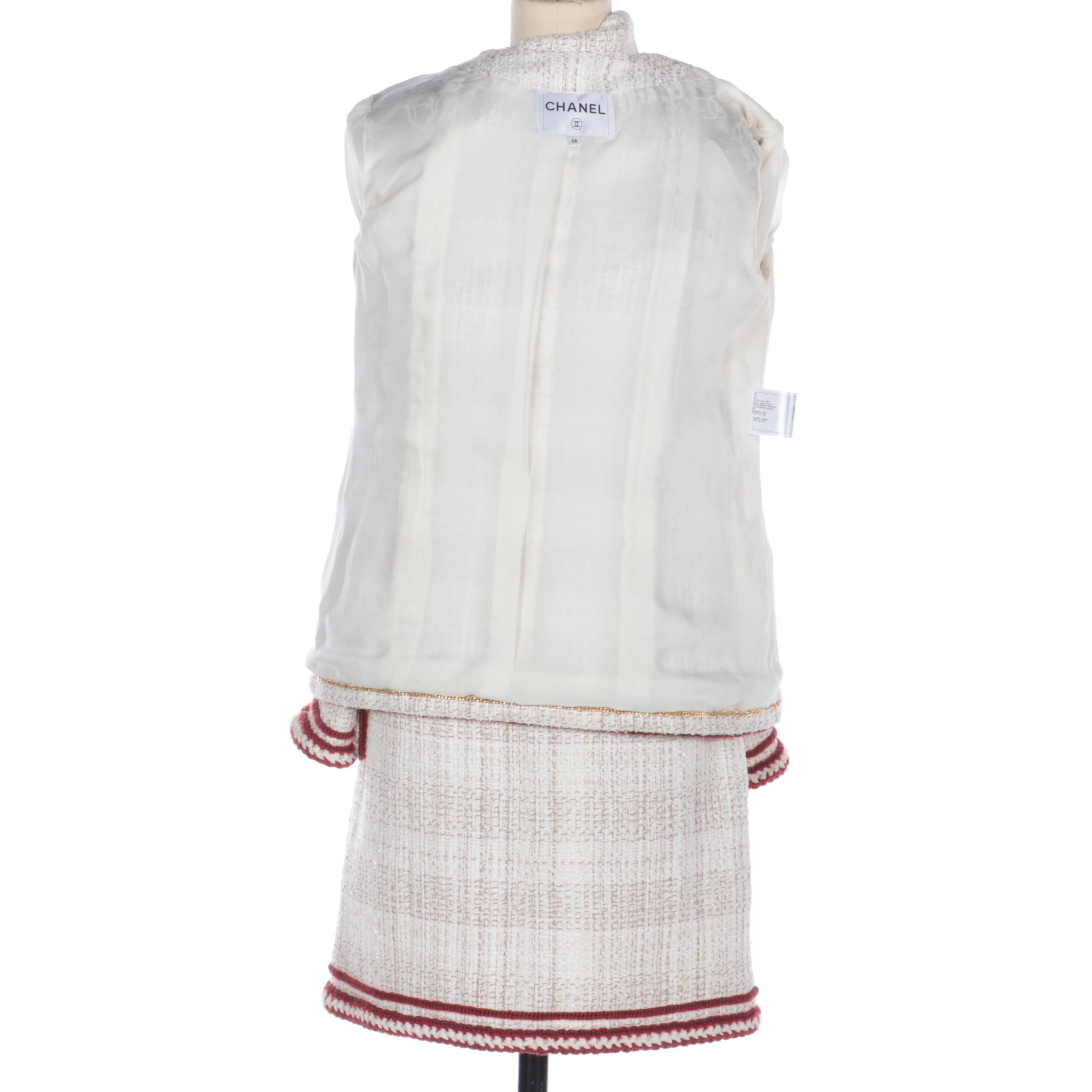 Chanel Tweed Sailor Chic Jacket and Mini Skirt Set
